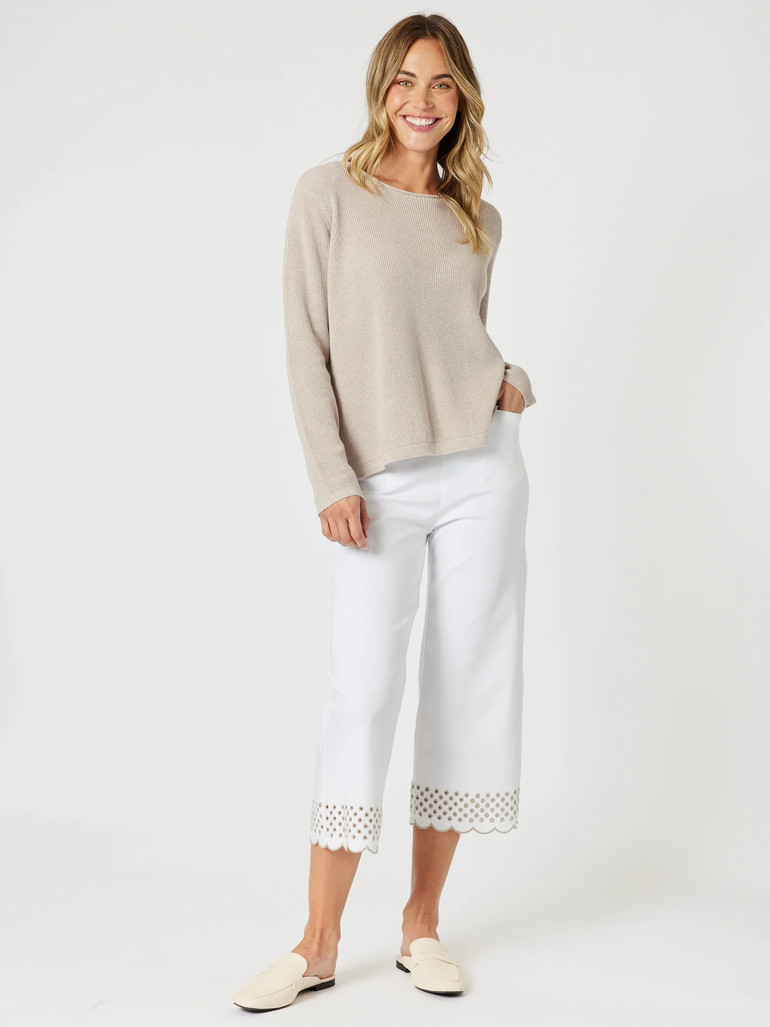 Beach Comber Knit Top - Natural
