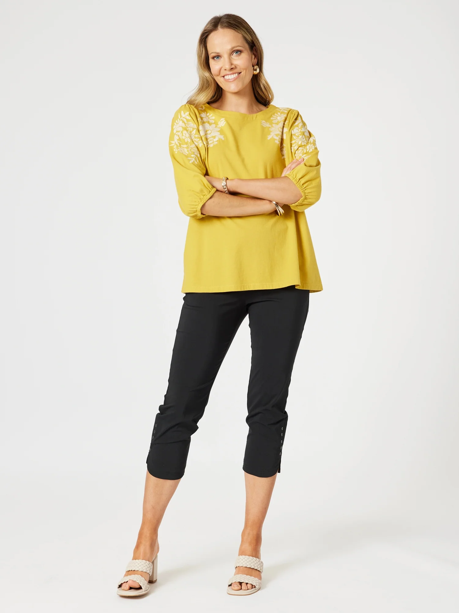 Petal Parachute Stud Detail Pant - Black