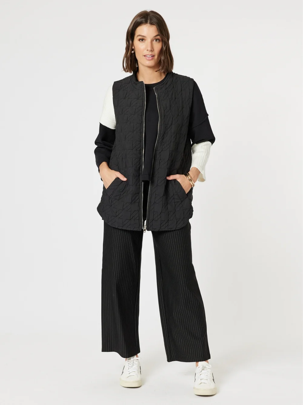 Monet Quilted Vest - Black