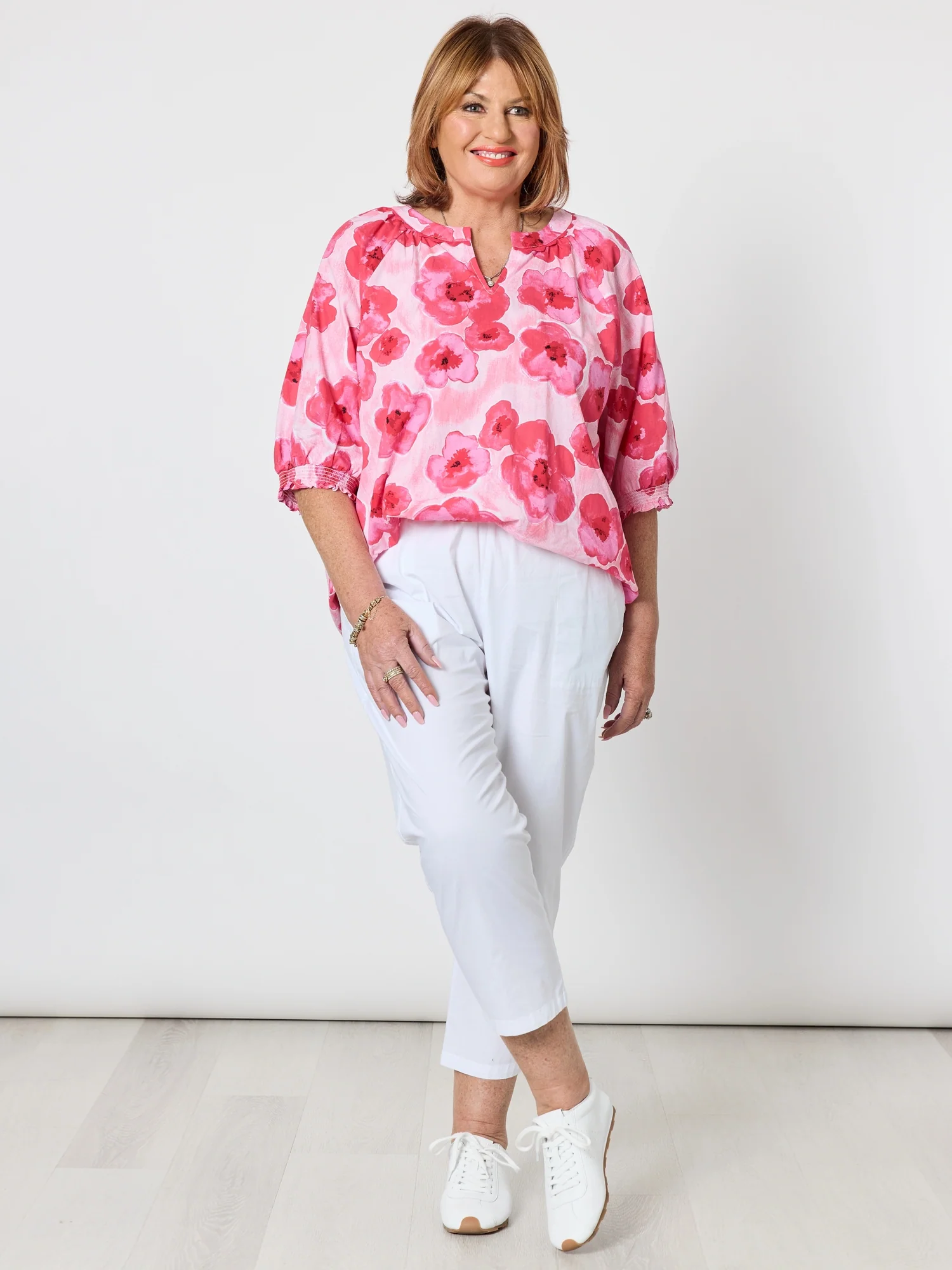 Pink Poppies Floral Print Top - Pink/Multi