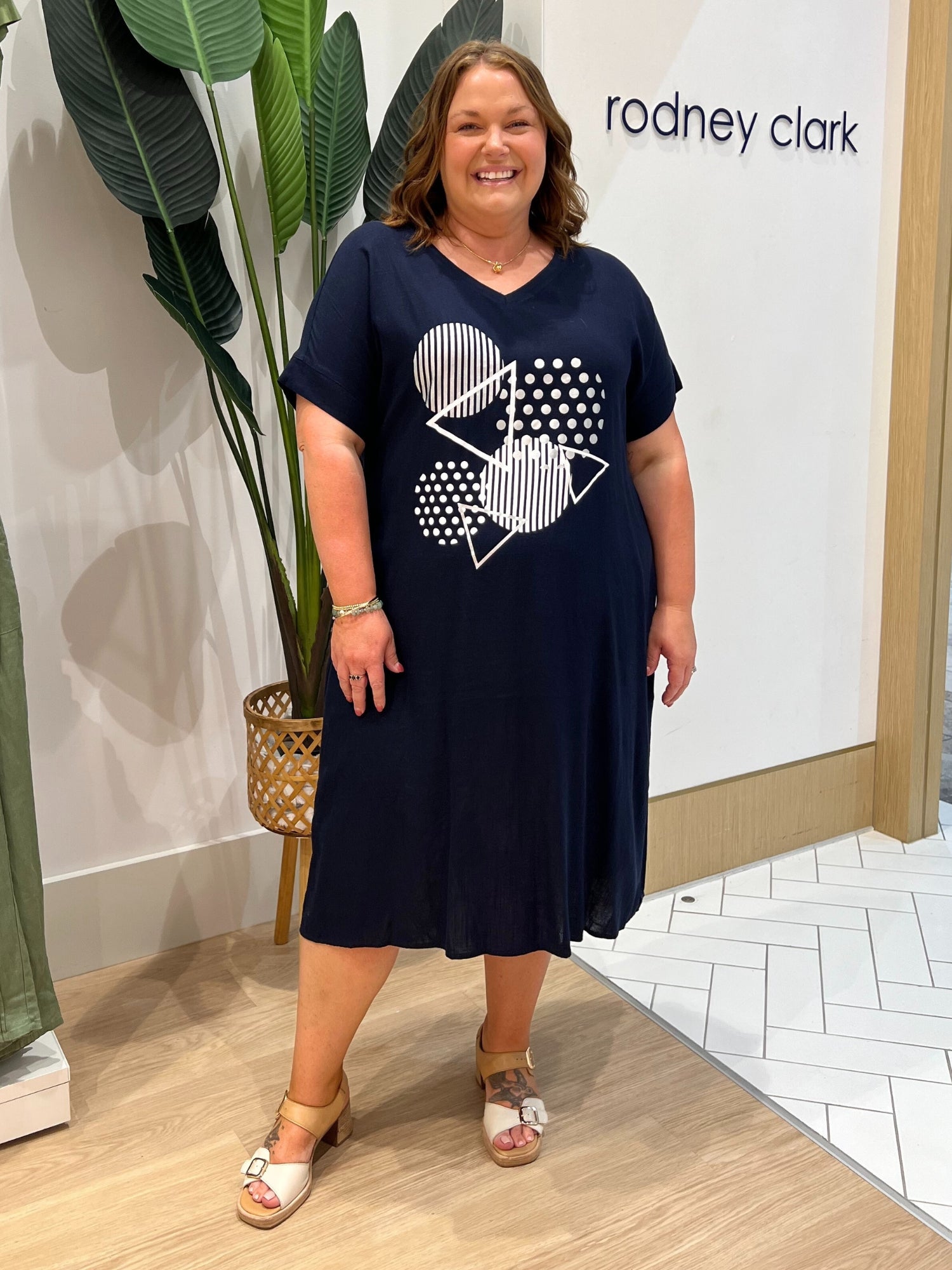 Circle on Circle Dress - Navy