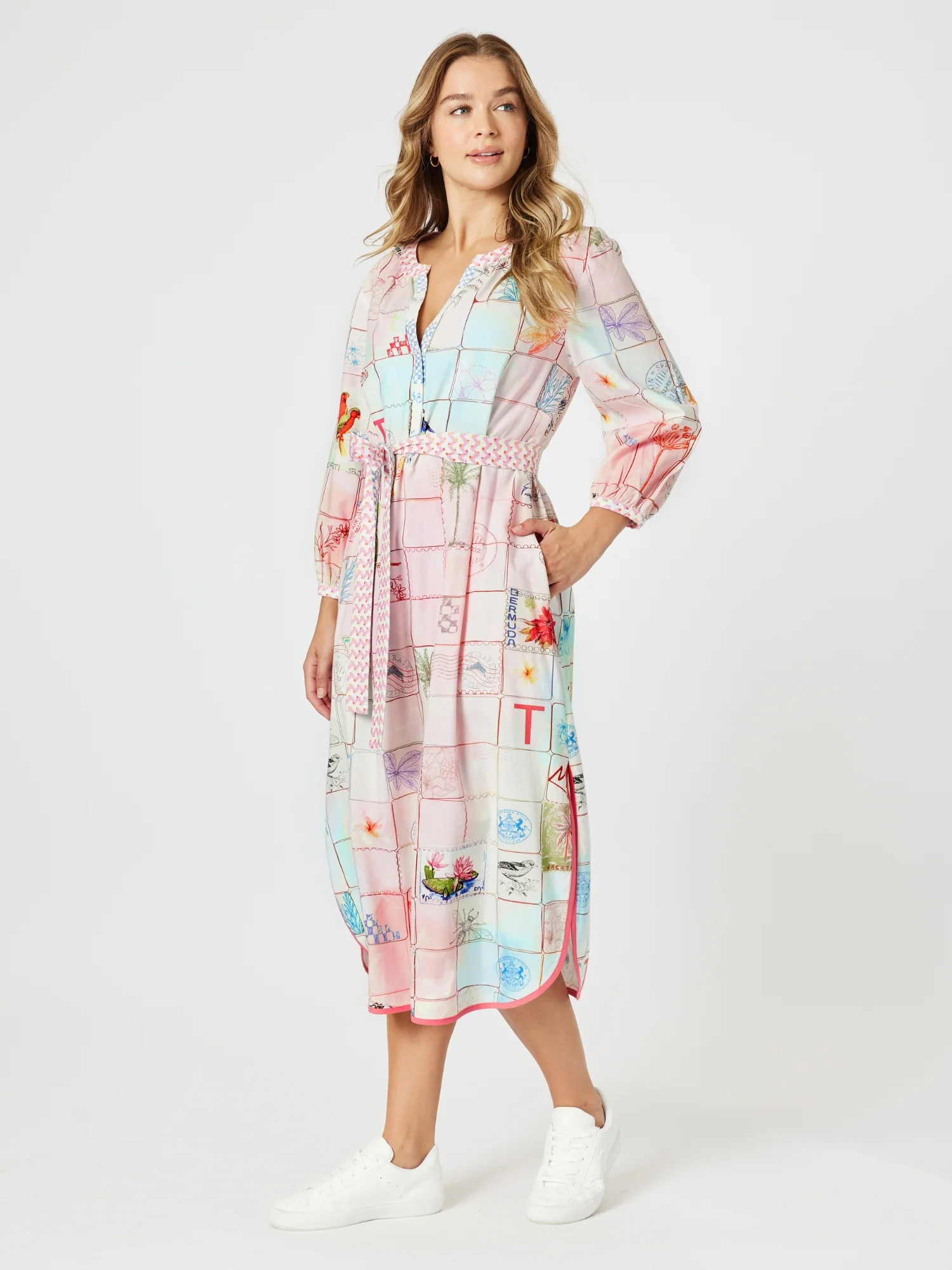 Capri Print Dress - Pastel Multi
