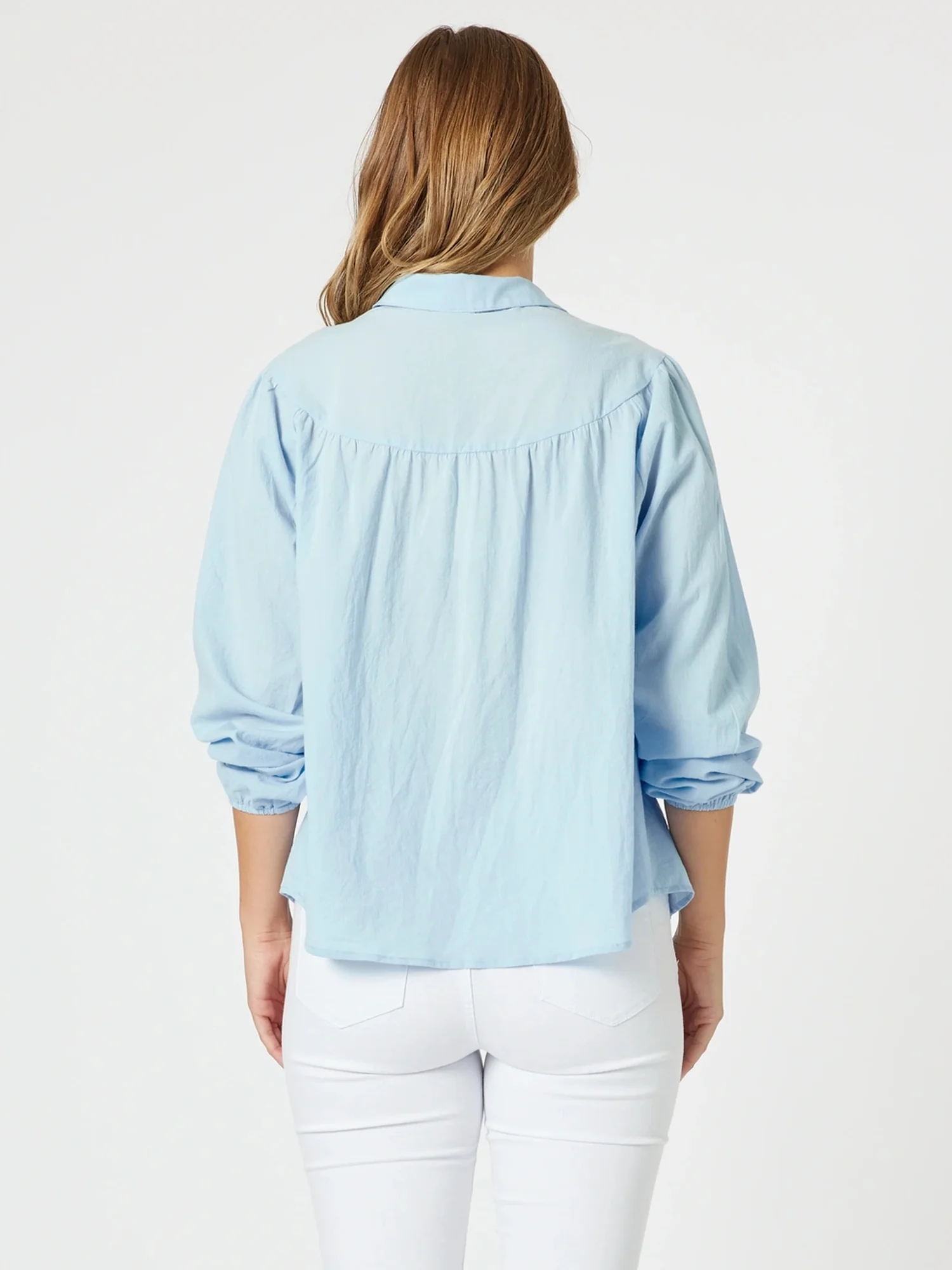Crayon Stitch Shirt - Sky Blue
