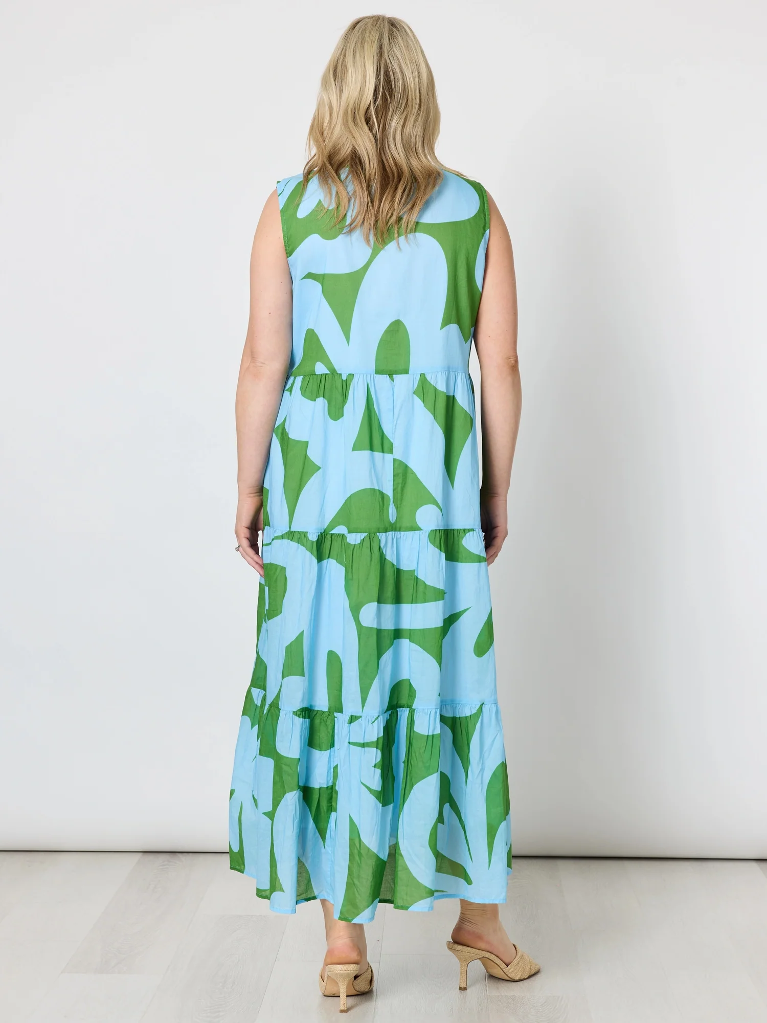 Sienna Print Dress - Blue Green