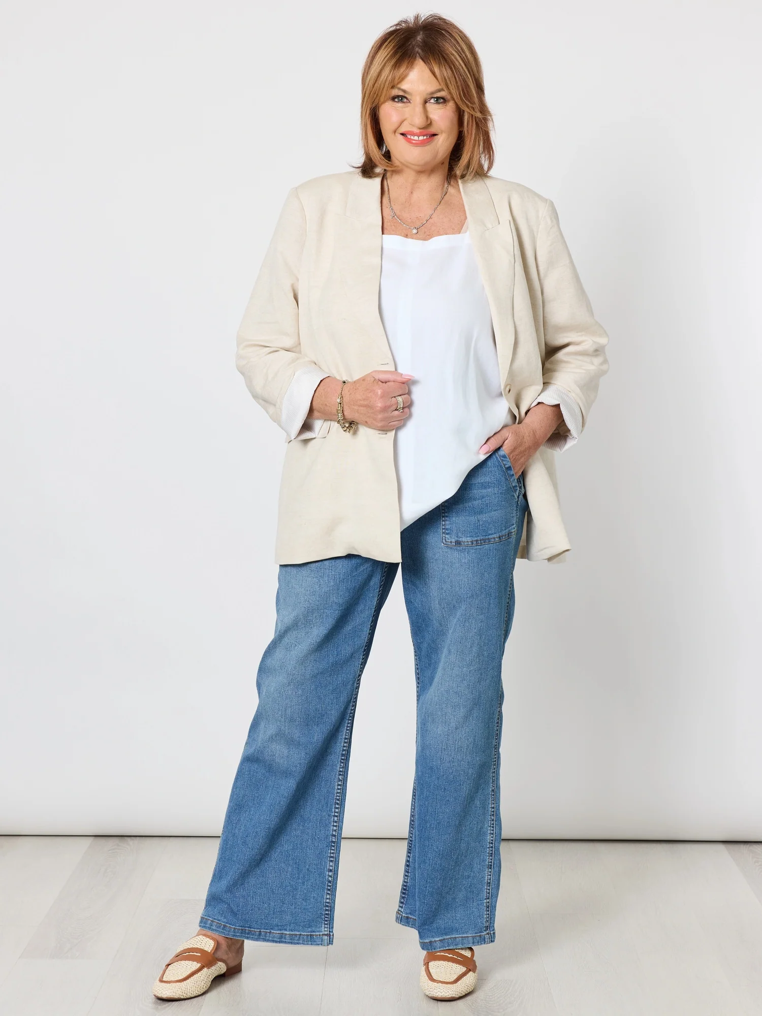 Hudson High Rise Wide Leg Jean - Denim