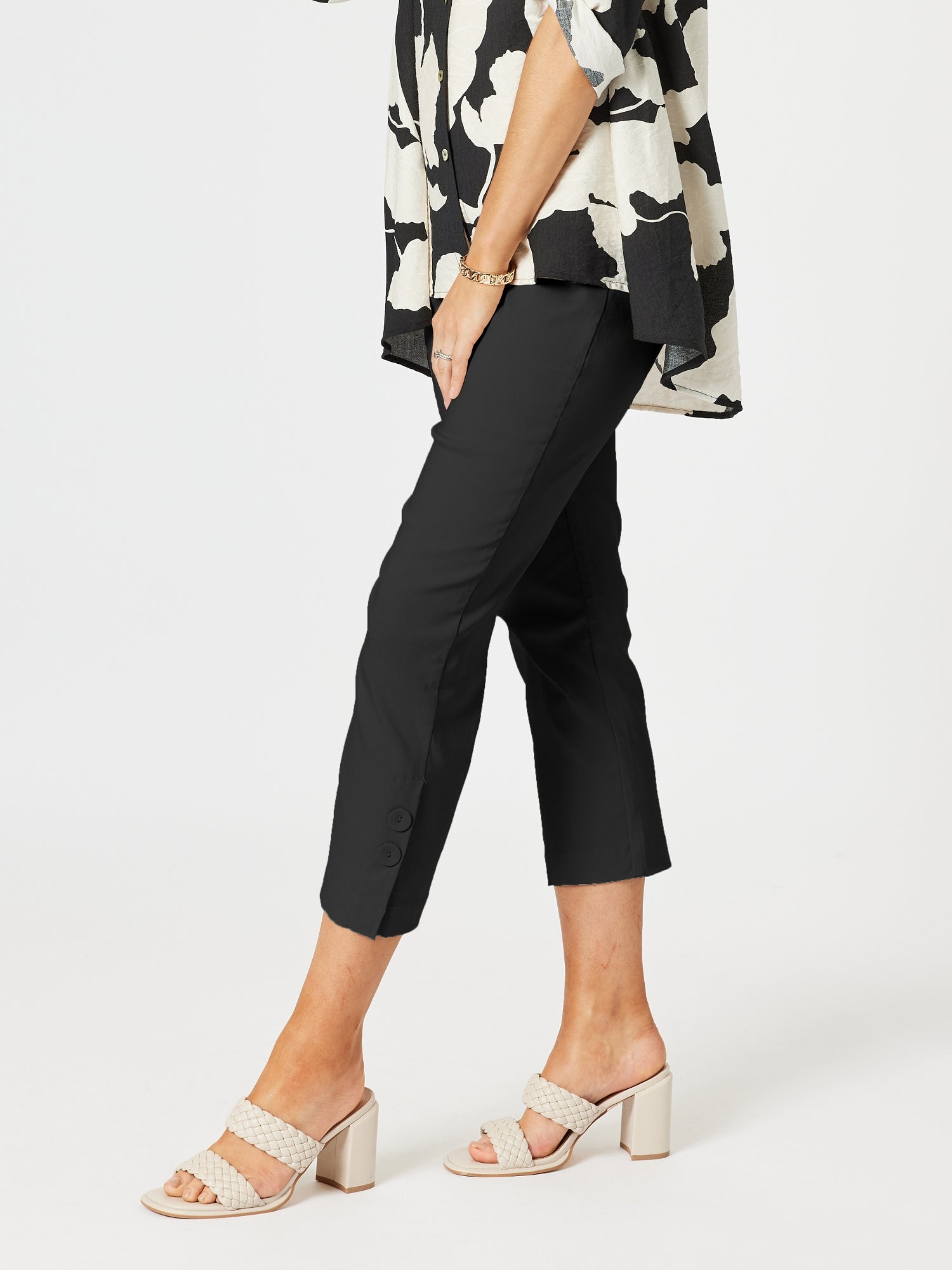 Luzia Twin Button Pant - Black