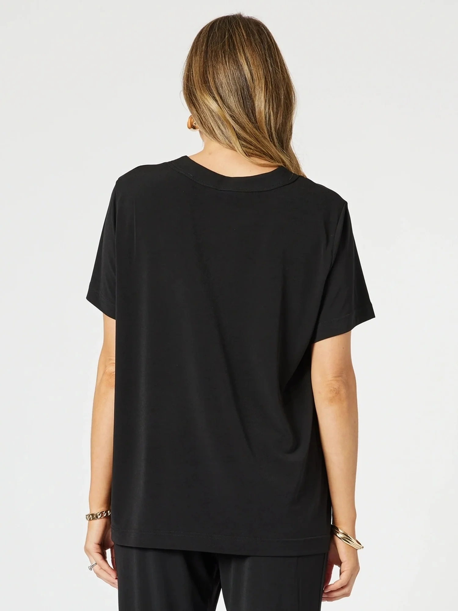 Maggie V Neck Travel Top - Black