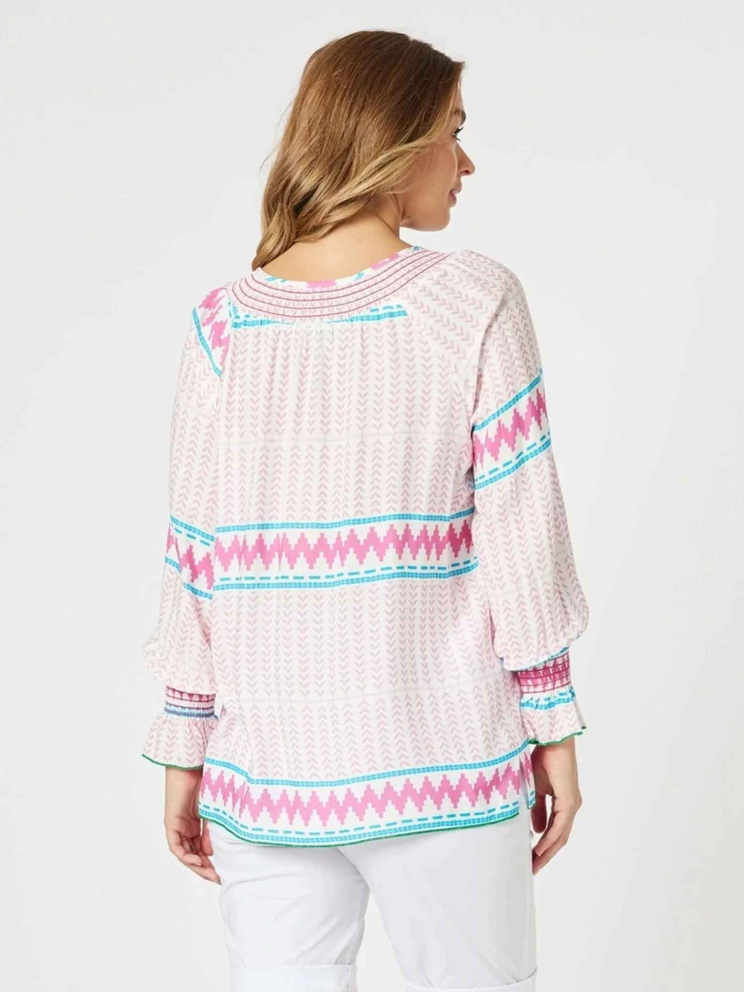 Geo Print Top - Pink/Multi