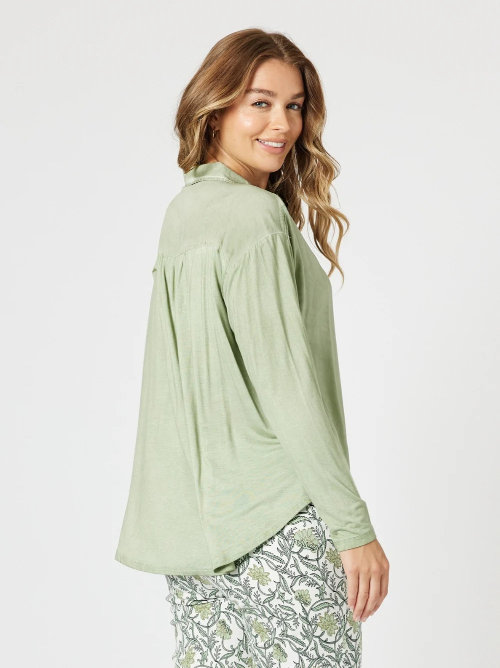 Paige Garment Washed Shirt - Washed Khaki