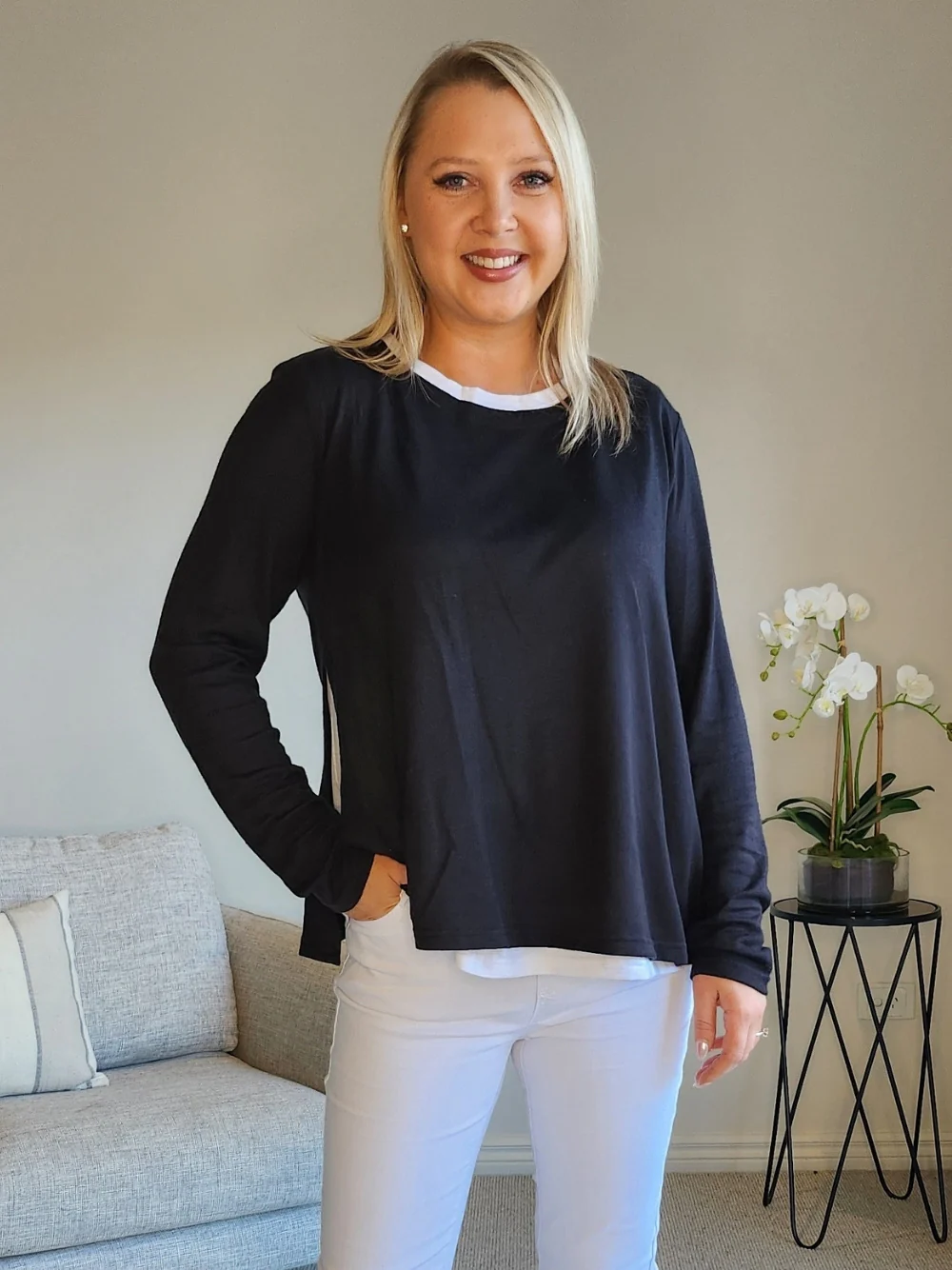 Alice 2 in 1 Knit Top - Black