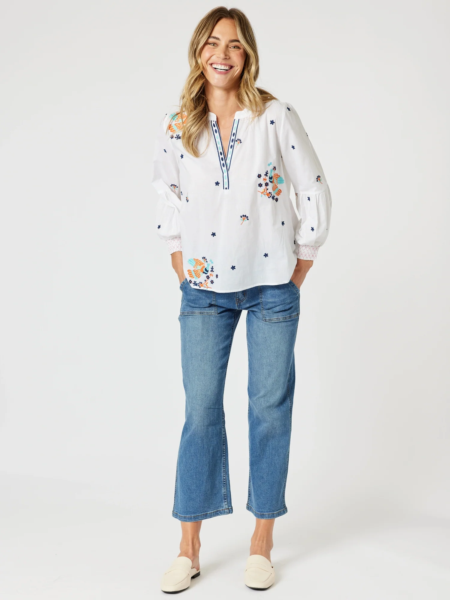 Hudson High Rise Wide Leg Jean - Denim