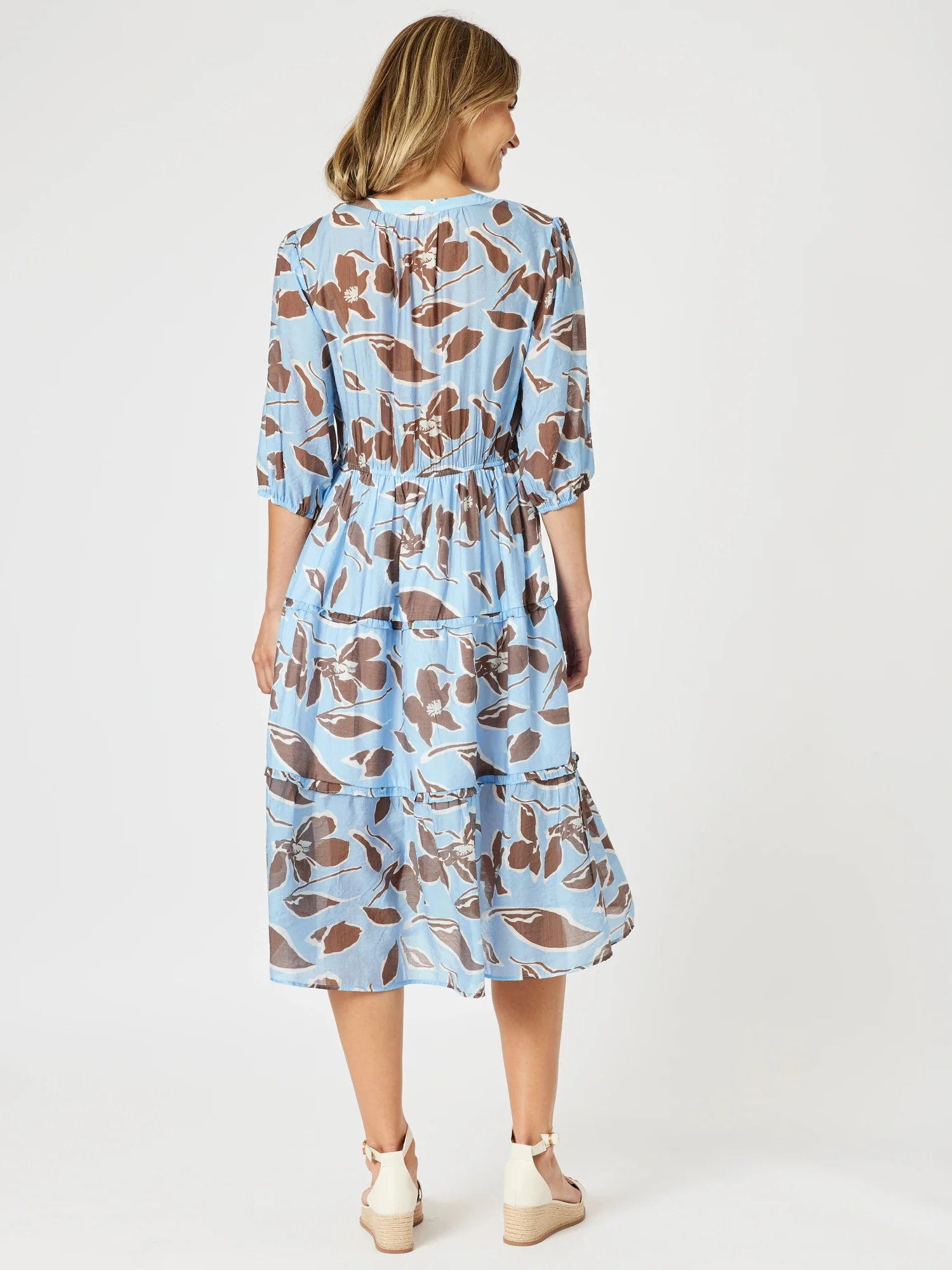 Kensington Floral Print Dress - Blue Koko