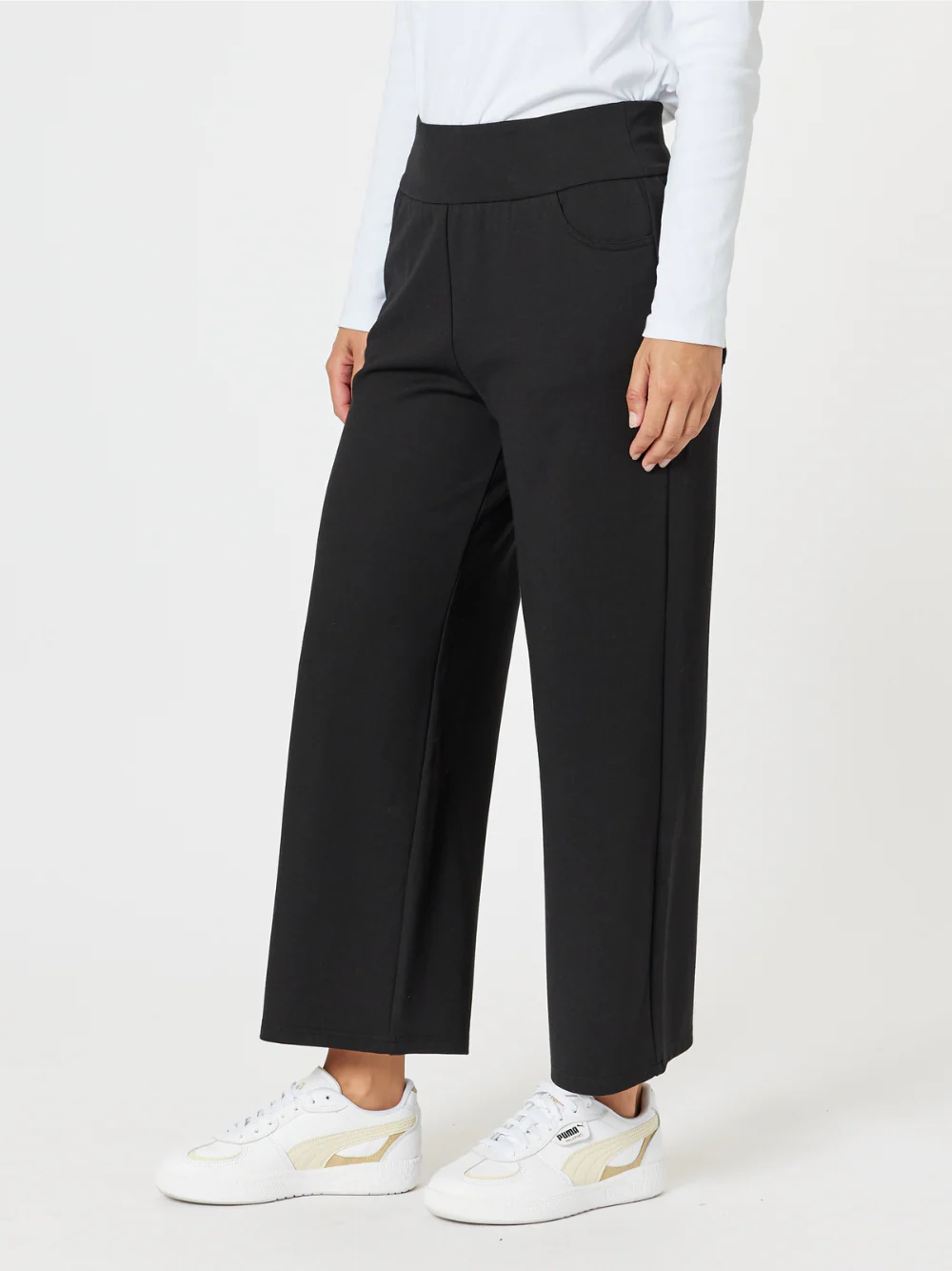 Kimmy Ponte Wide Leg Pant - Black