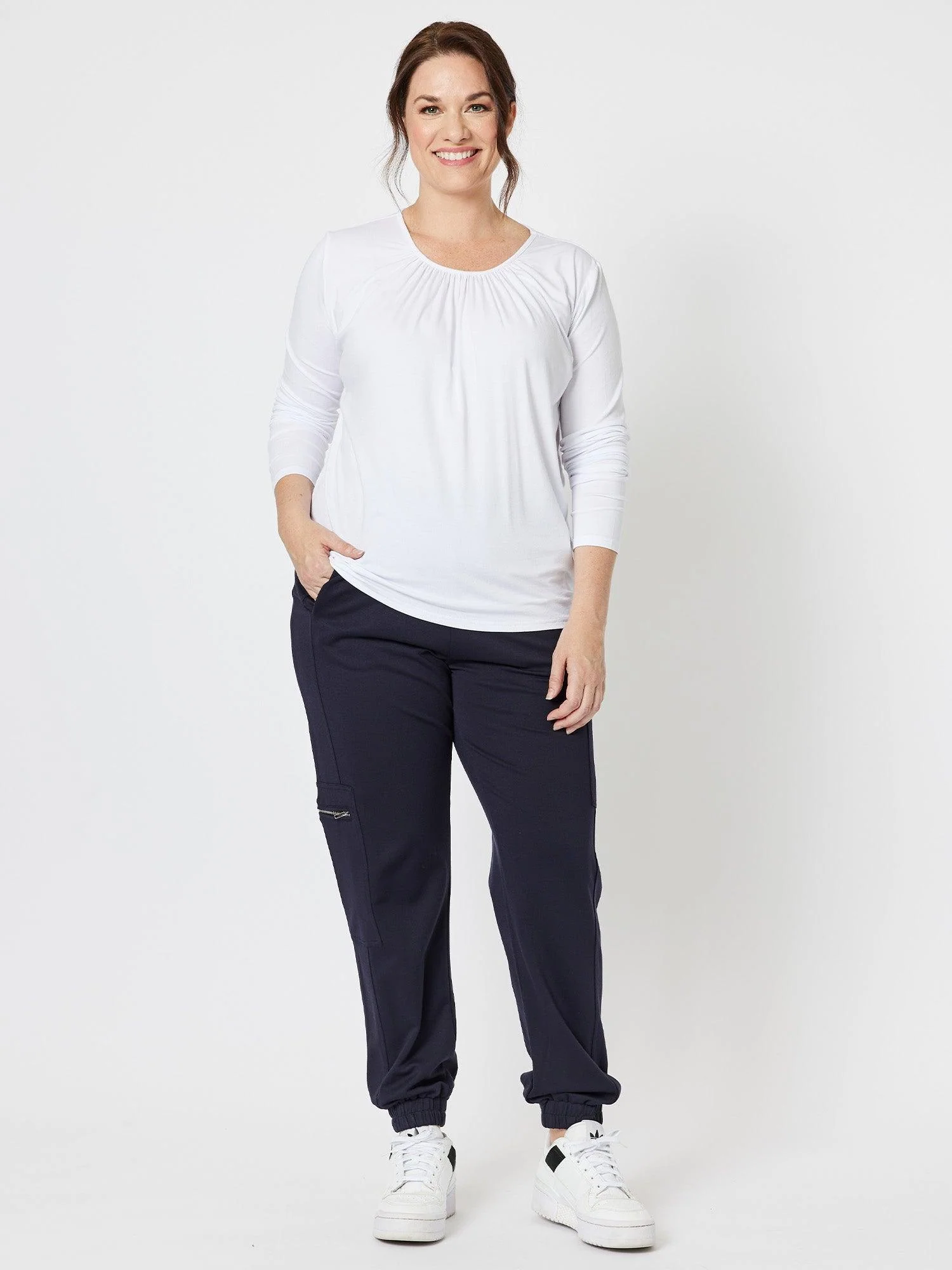 Tracey Zip Pocket Pant - Navy