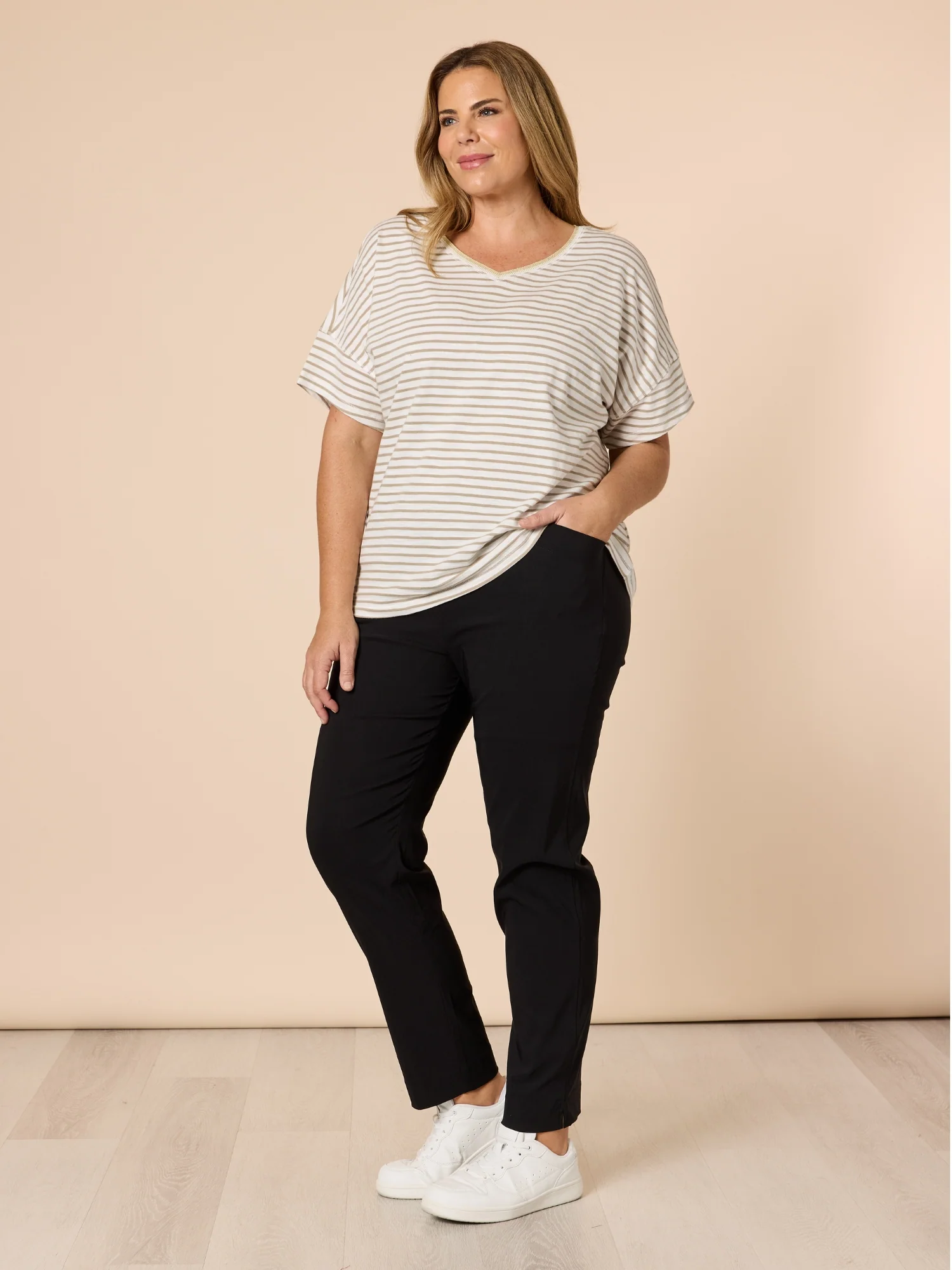 Stretch Full Length Bengaline Pant - Black