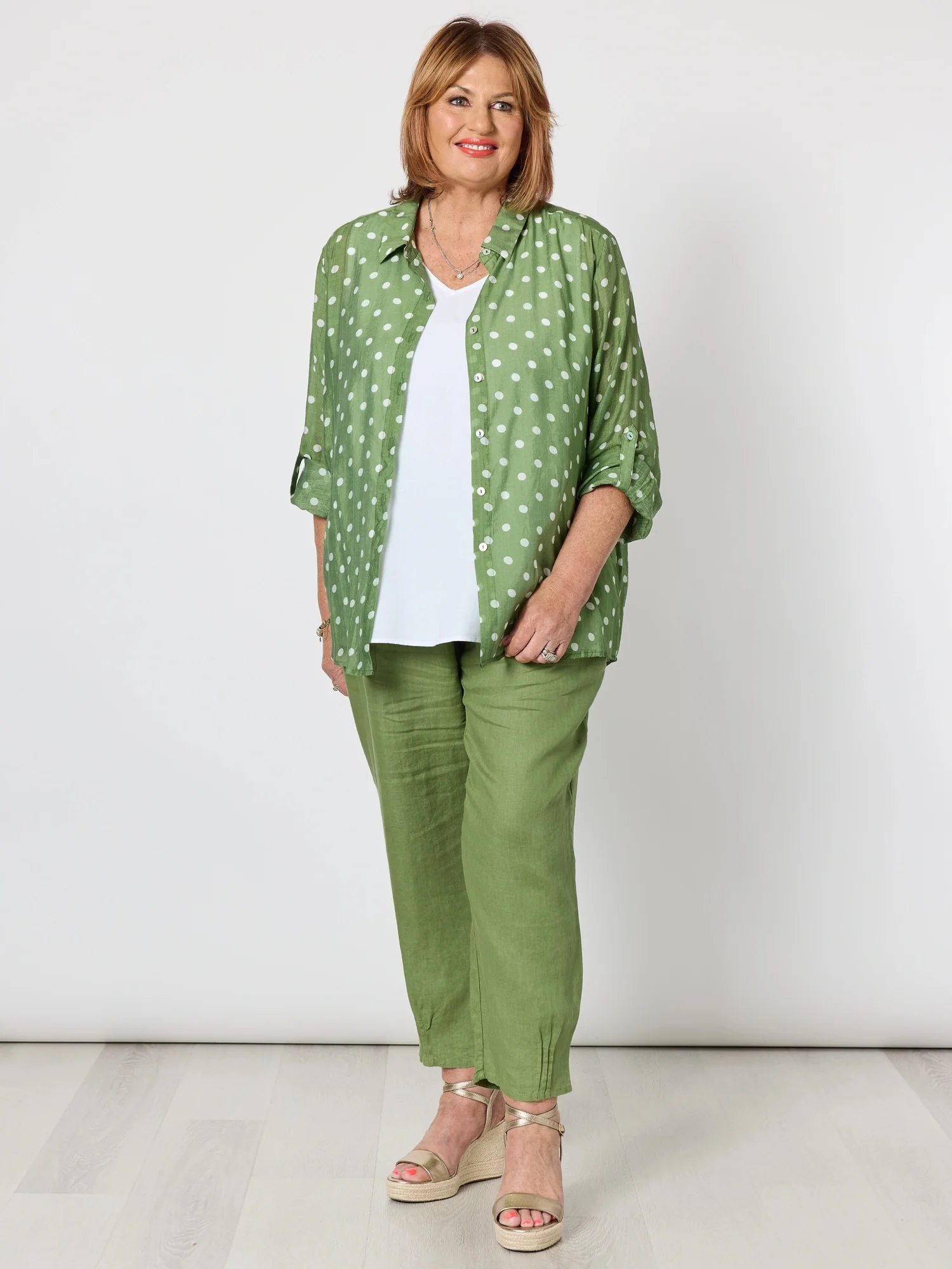 The Lino Button Back Cami - White