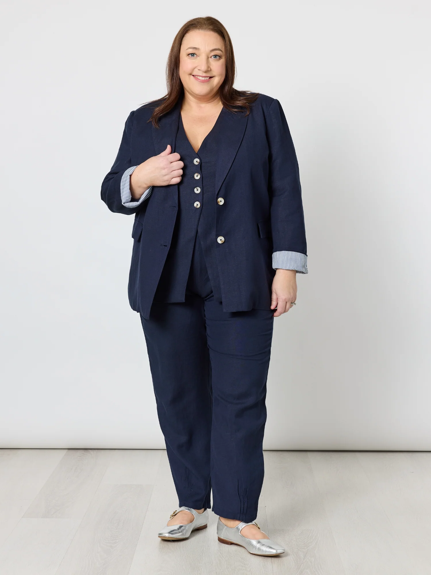 Lino Tapered Pant - Navy