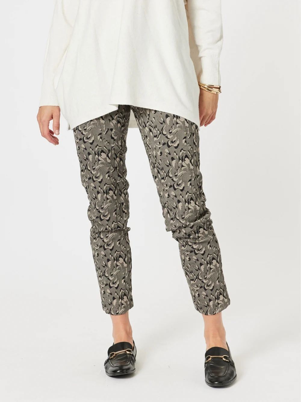 Muse Floral Print Pant - Granite