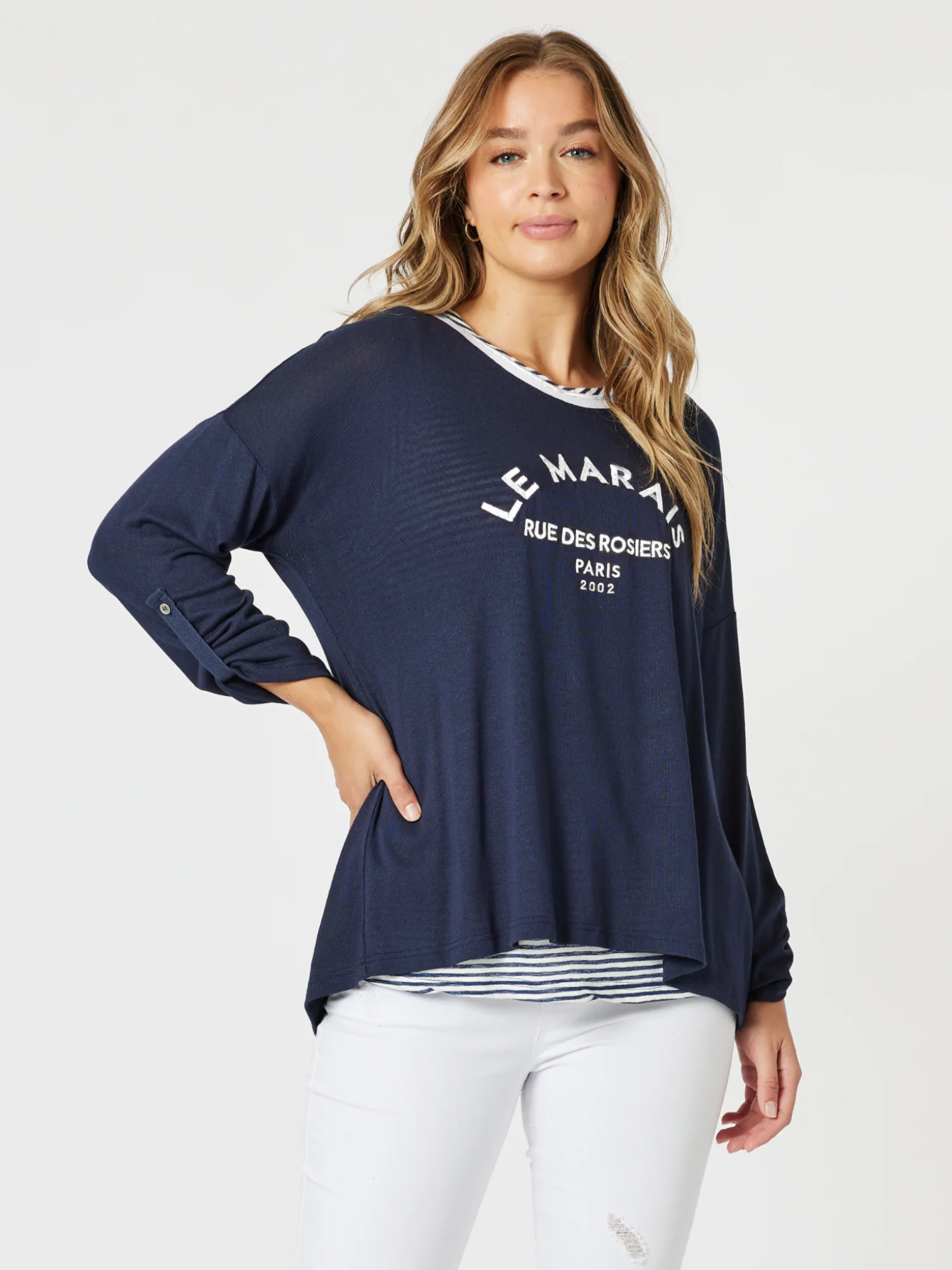 Le Marais 2 in 1 Top - Navy/White