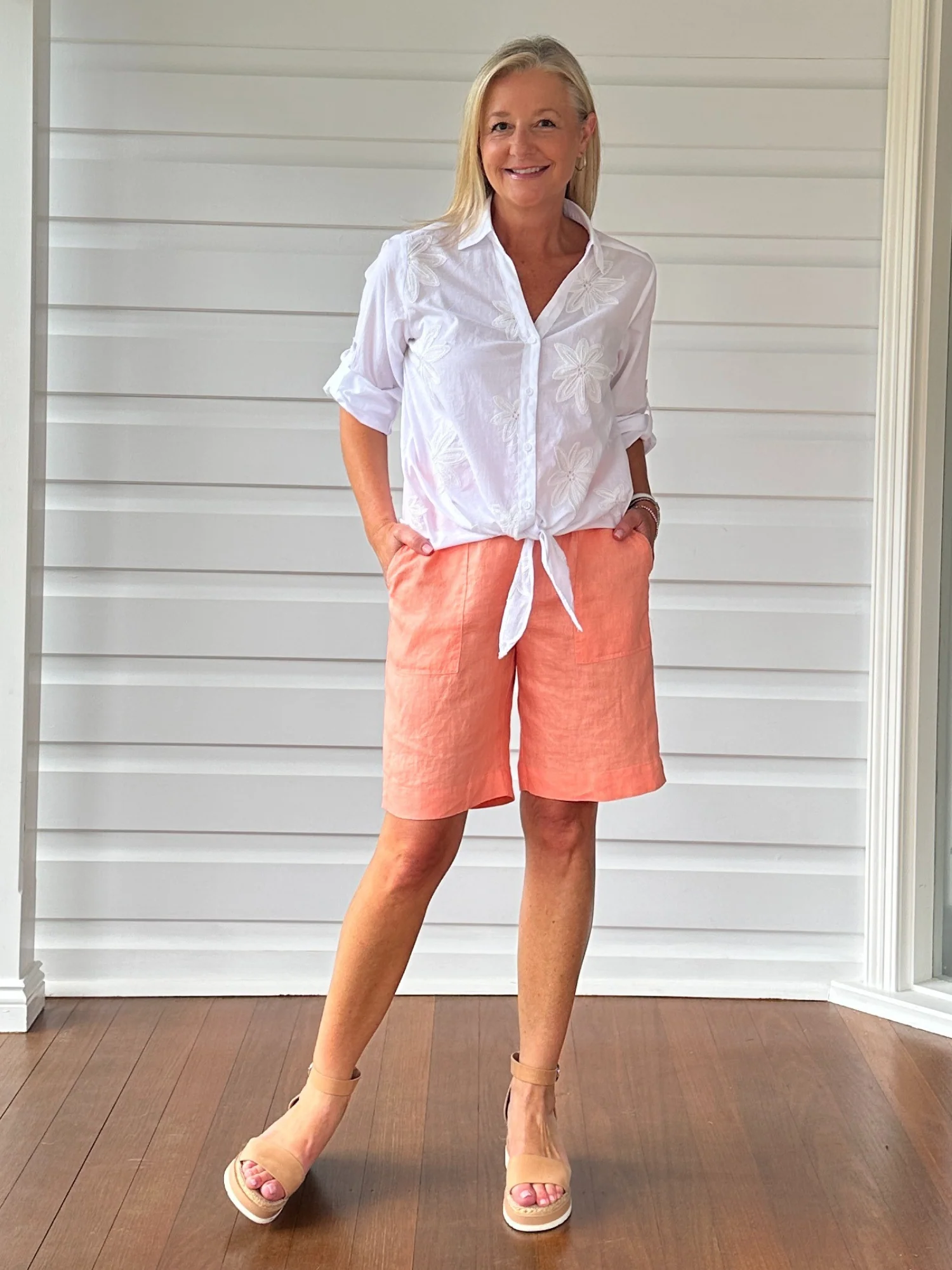 Jordan Linen Short - Mandarine