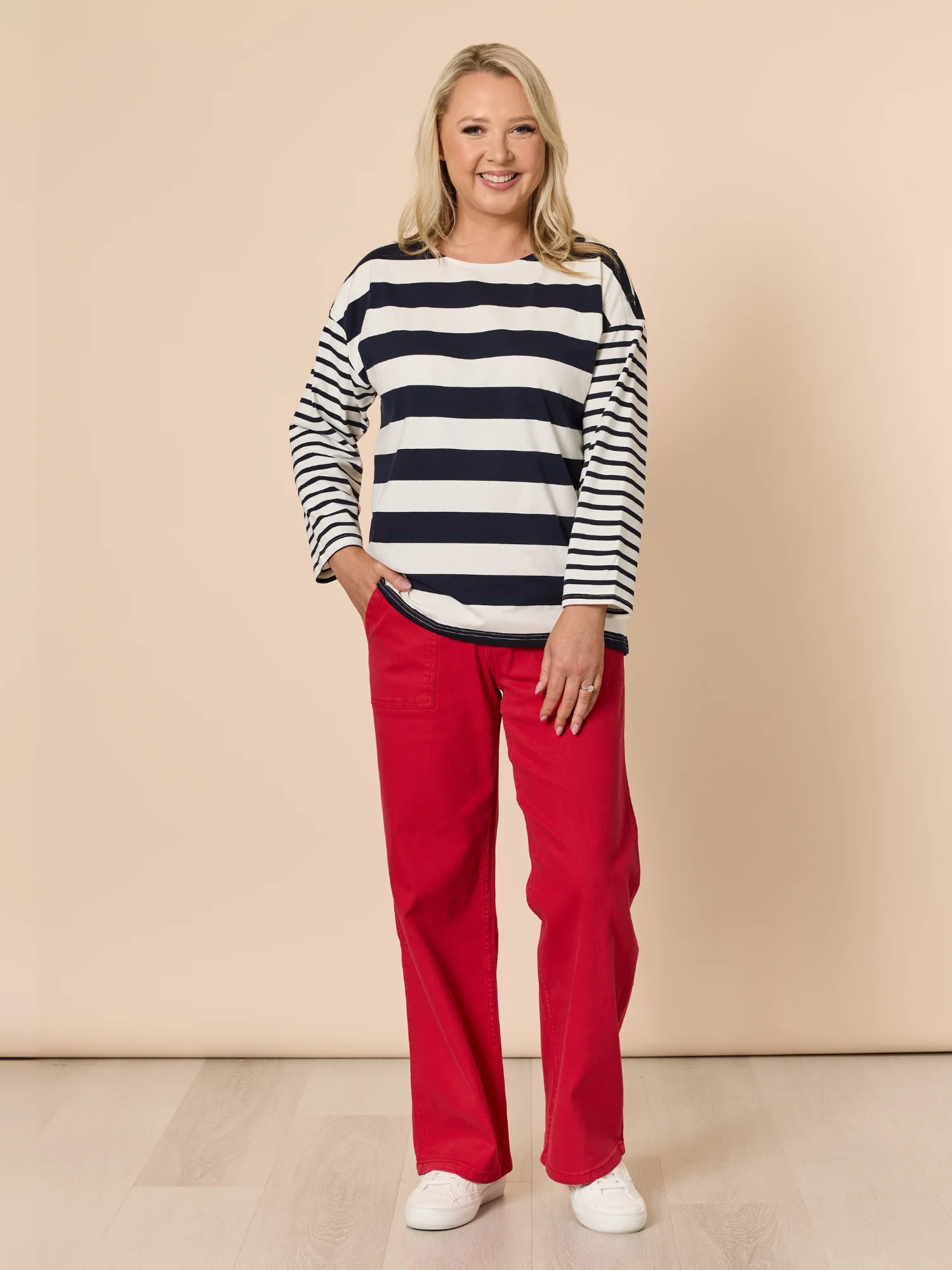 Mixed Stripe Top - Navy/White