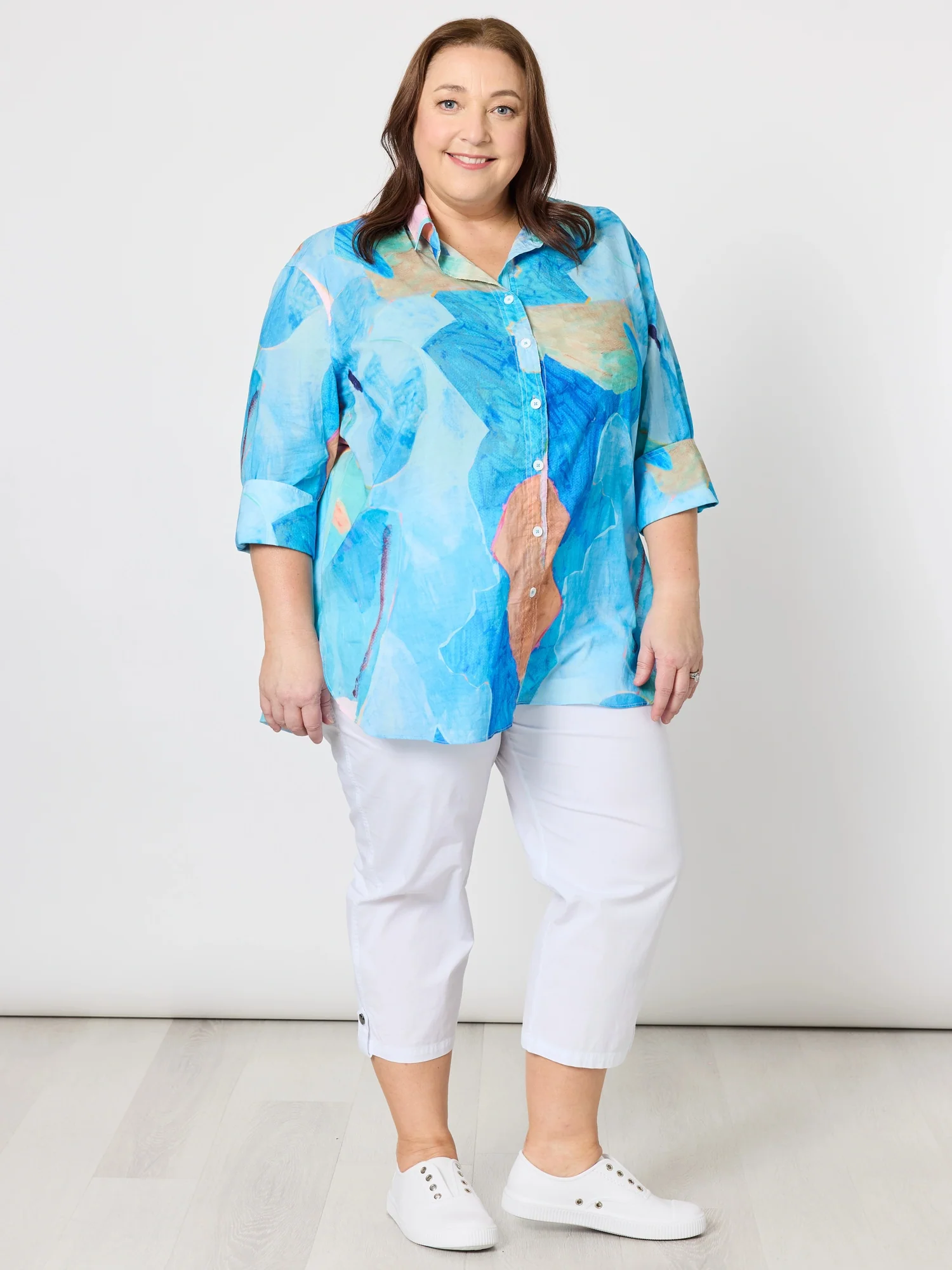 Santorini Cropped Cotton Pant - White