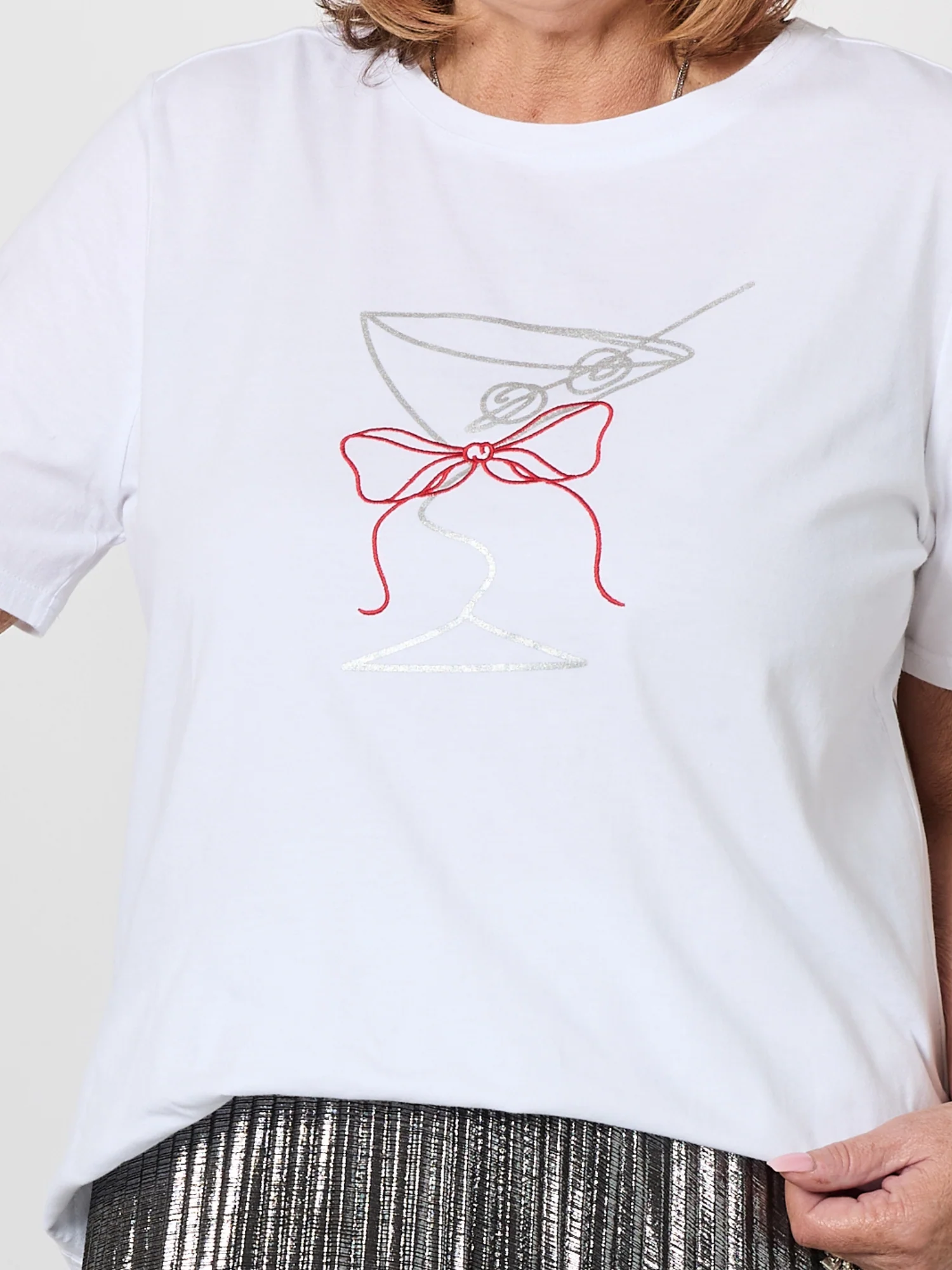 Martini Print Tee - White