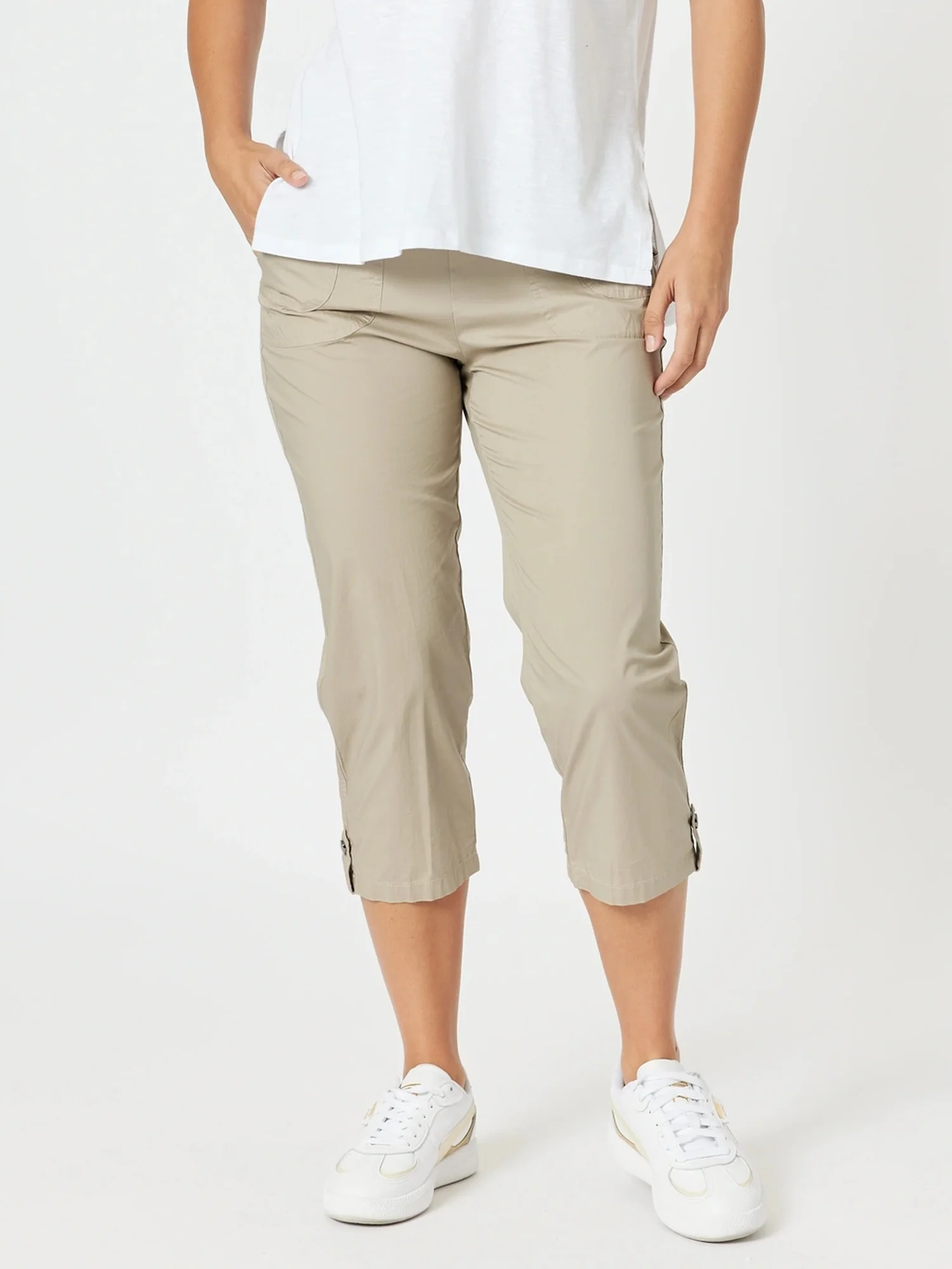 Santorini Cropped Cotton Pant - Natural