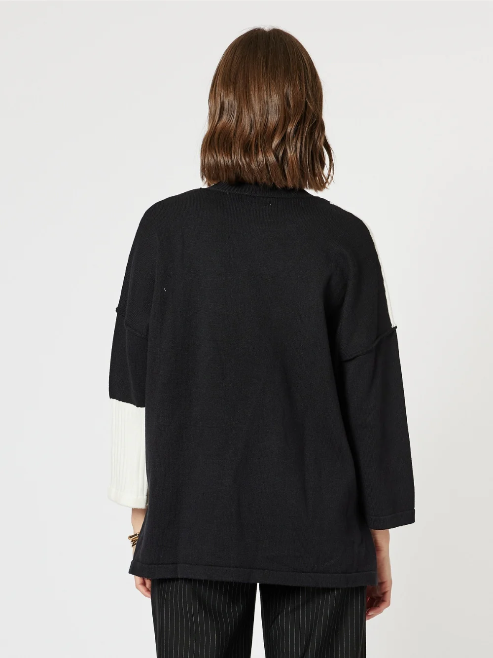 Mode Splice Knit - Black/Ivory