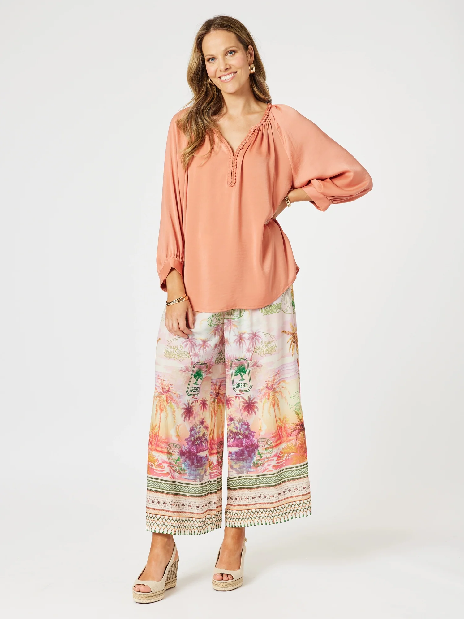 Lux Plait Top - Sunset