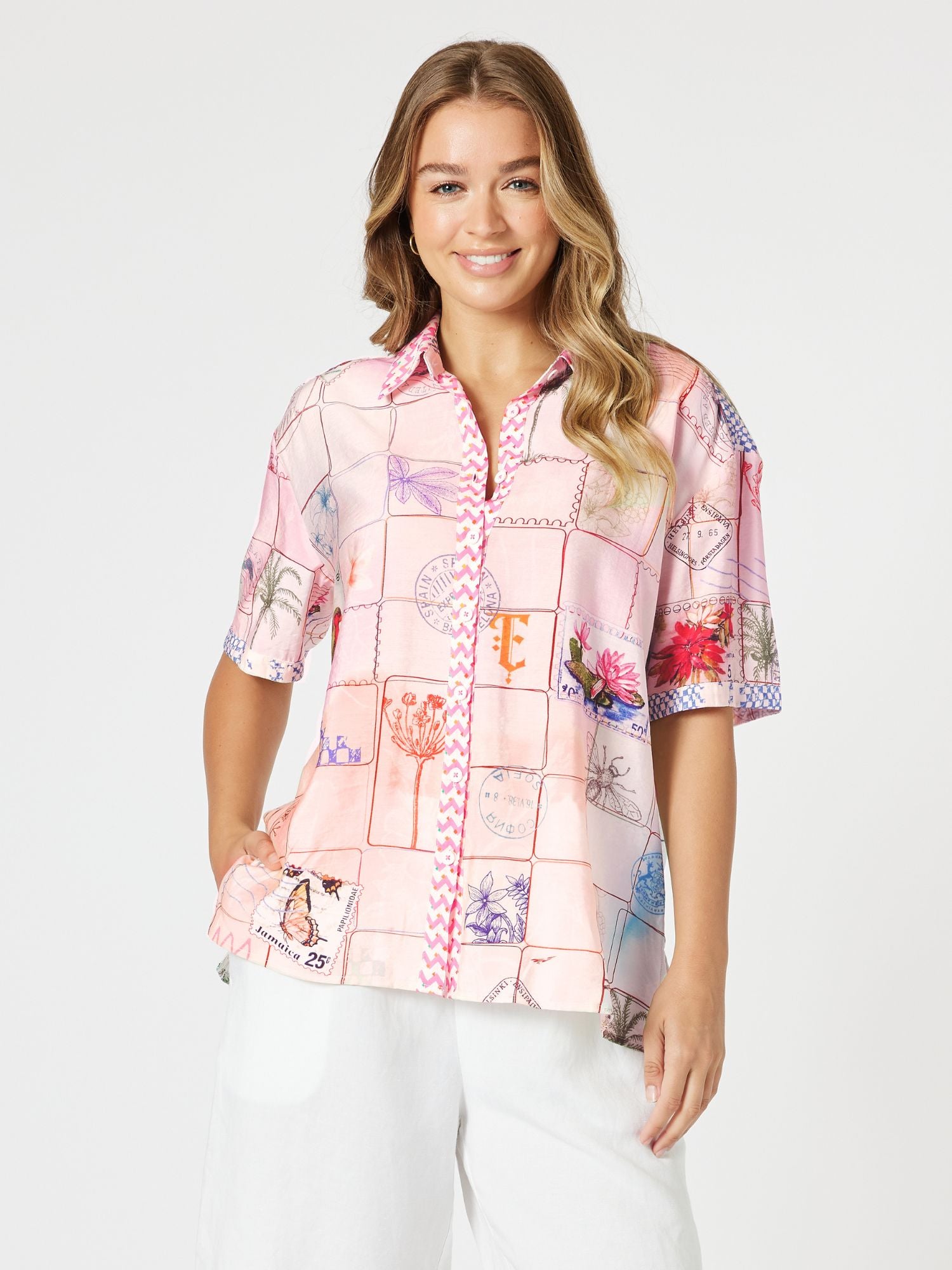 Capri Print Shirt - Pastel Multi