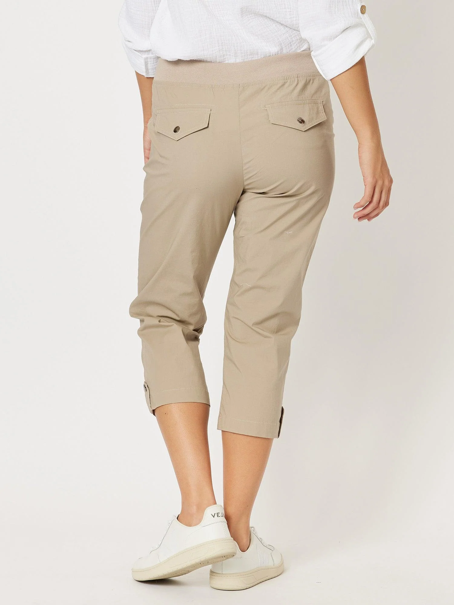 Santorini Cropped Cotton Pant - Natural