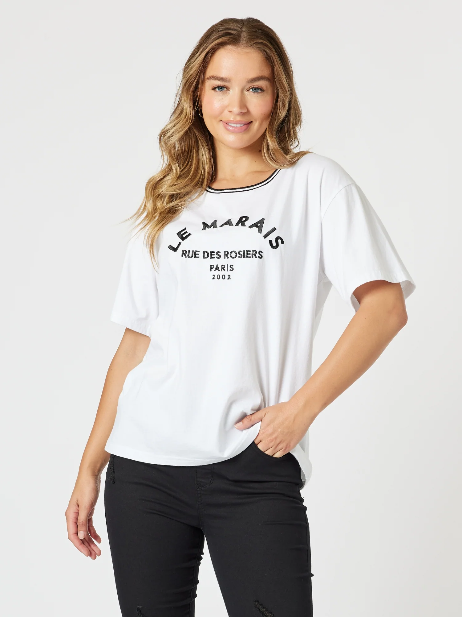 Le Marais Embroidered T-Shirt - White