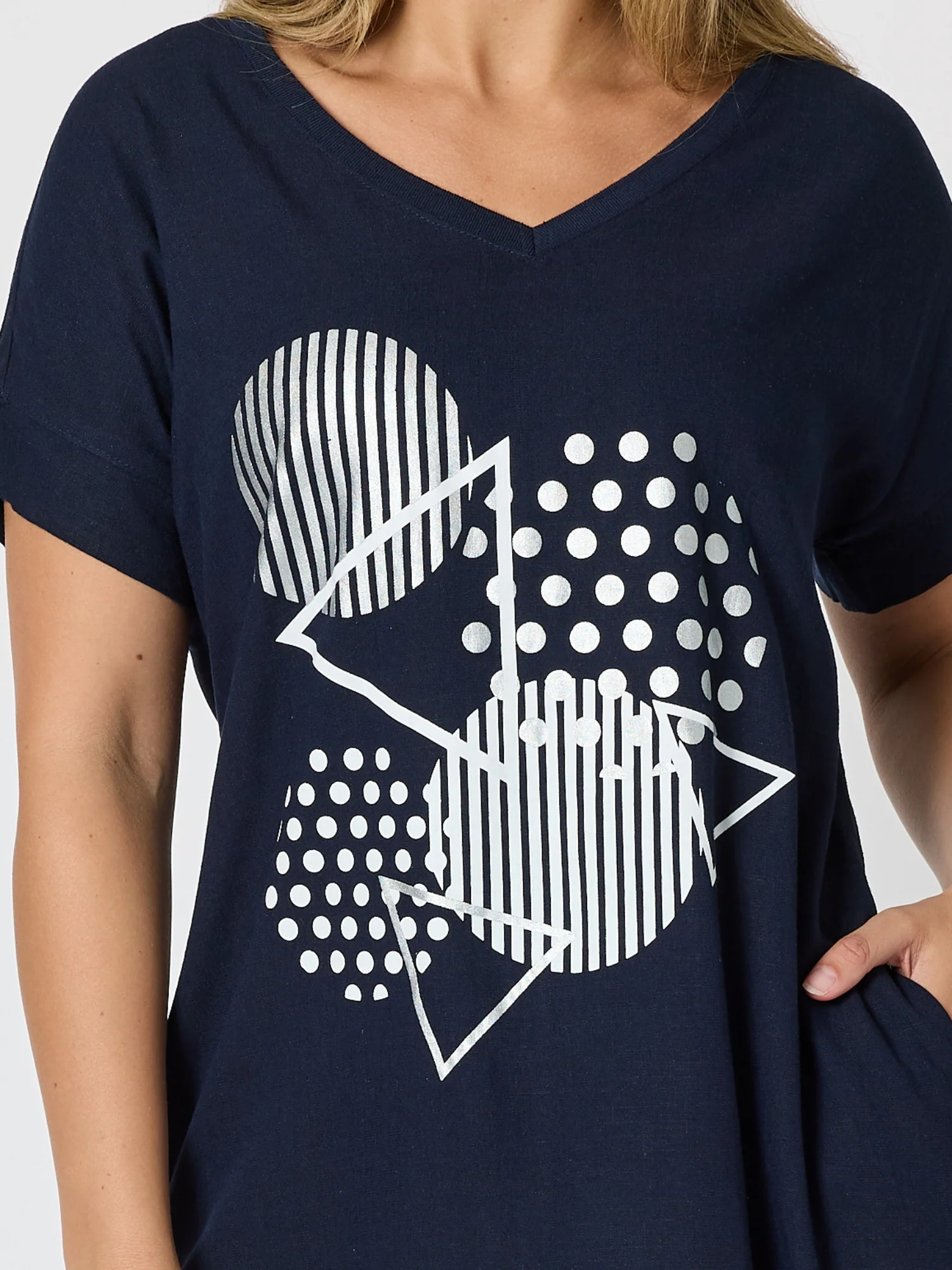 Circle on Circle Dress - Navy