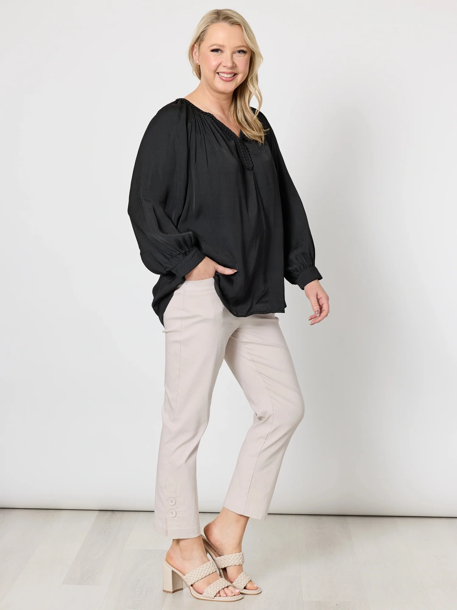 Lux Plait Top - Black