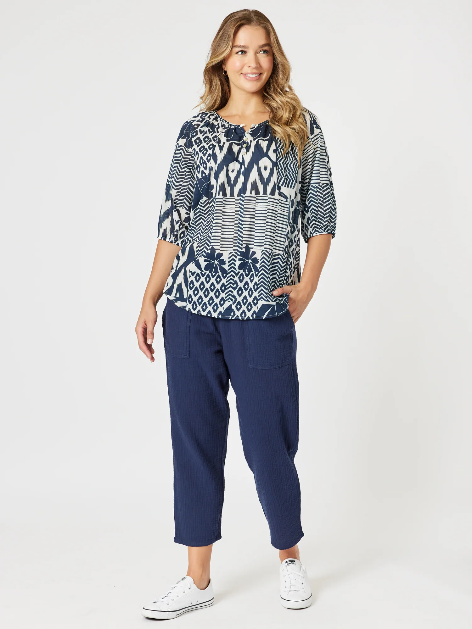 Byron Cotton 7/8 Pant - Navy