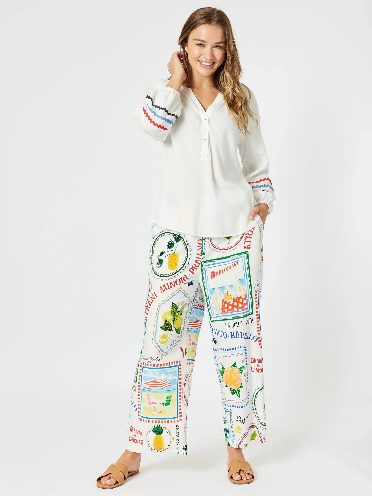 Ric Rac Tunic - White/Blue