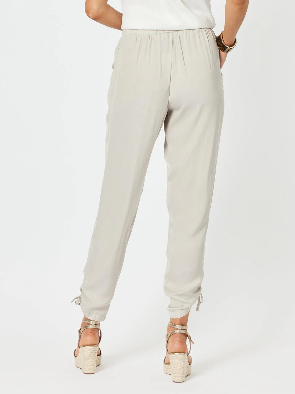 Luxe Ruche Tie Pant  - Champagne