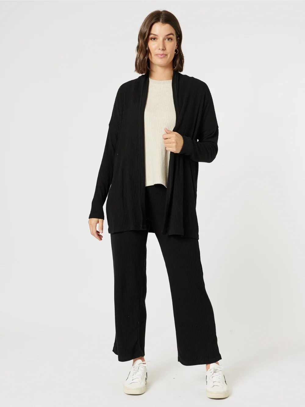 Ribbed Lounge Pant - Black