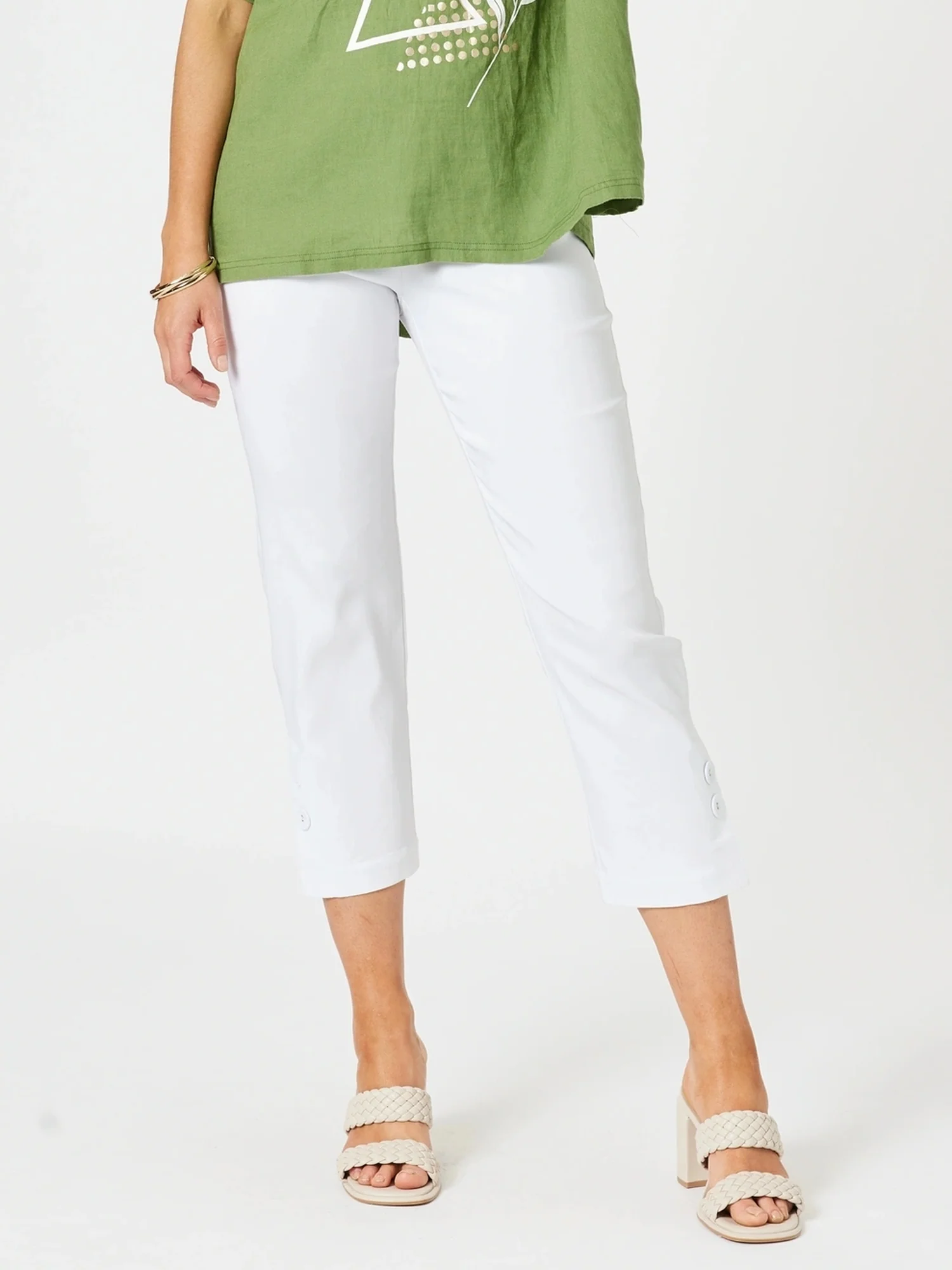 Luzia Twin Button Pant - White