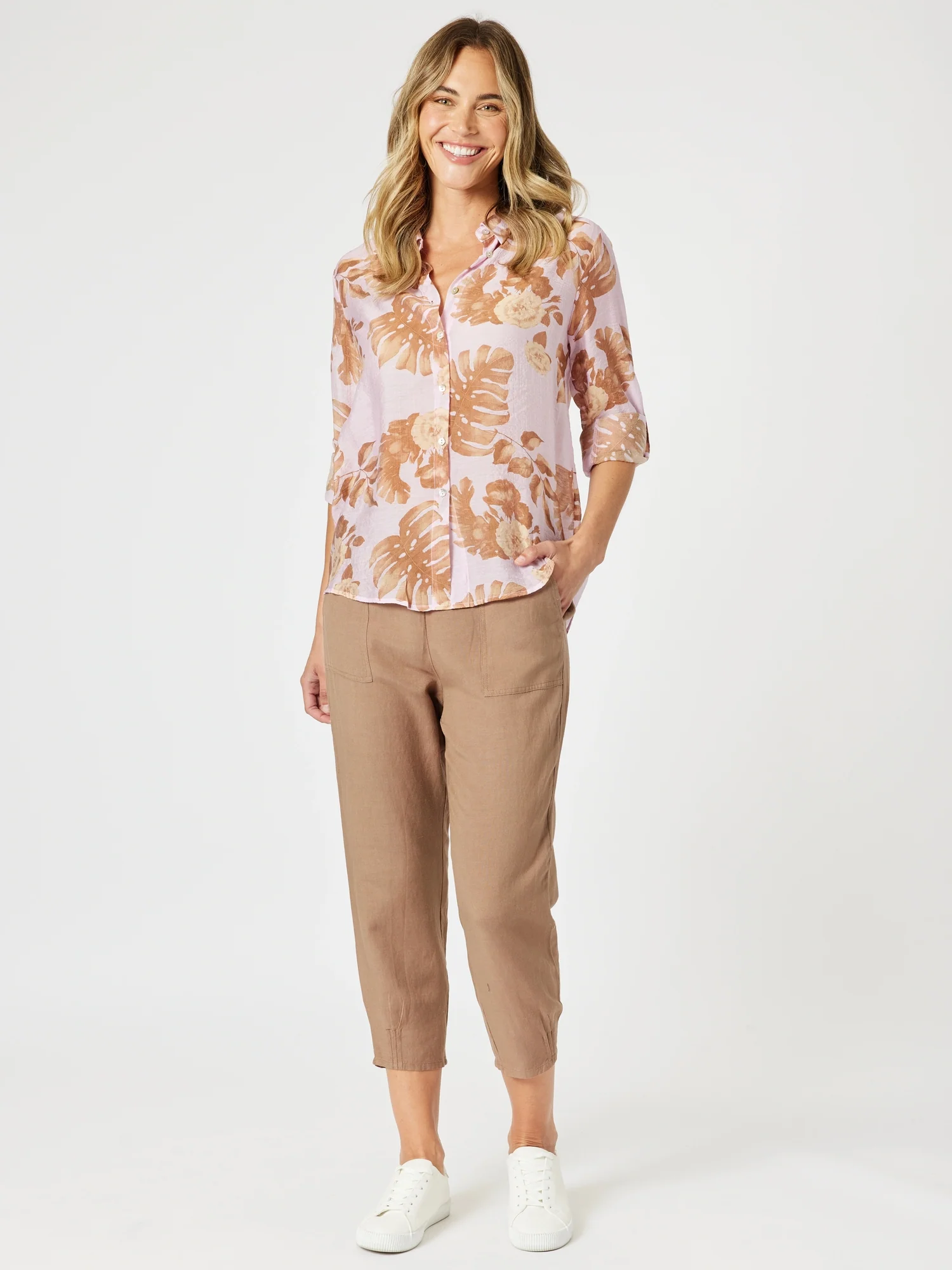 Lino Tapered Pant - Nutmeg