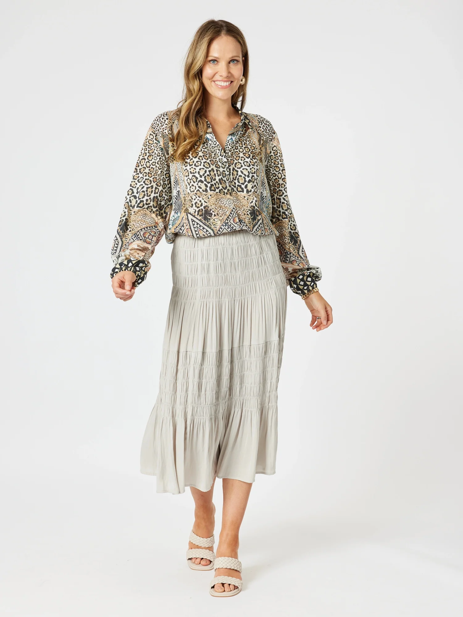 Lux Ruche Skirt - Champagne