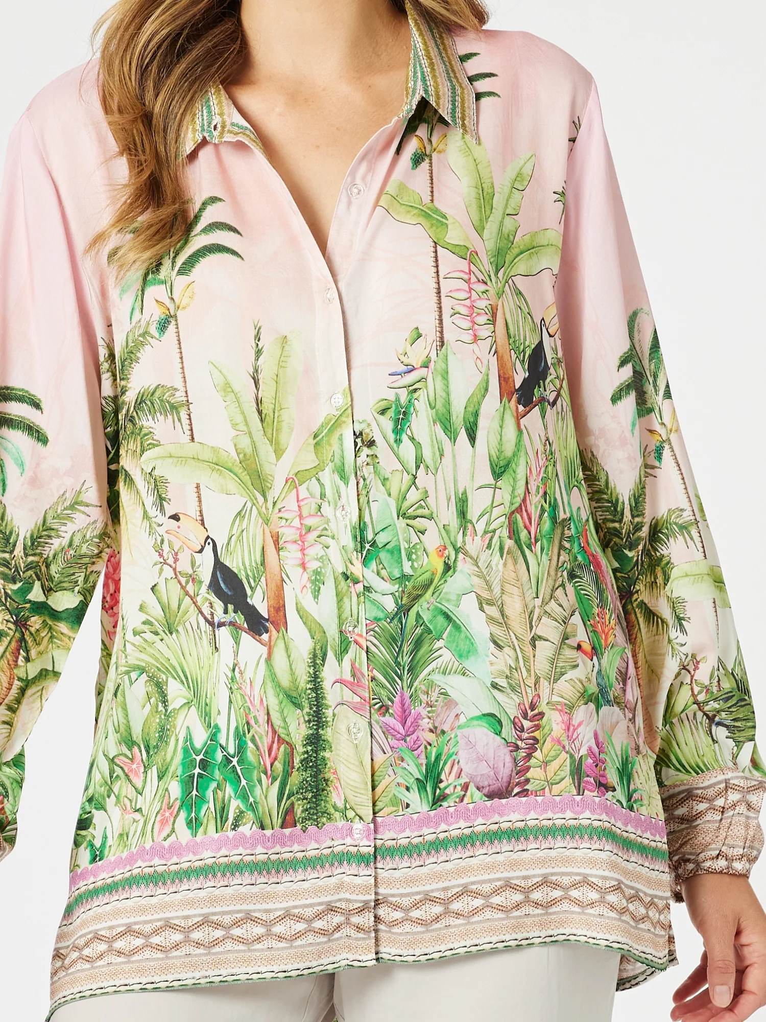 Toucan Print Shirt - Pink