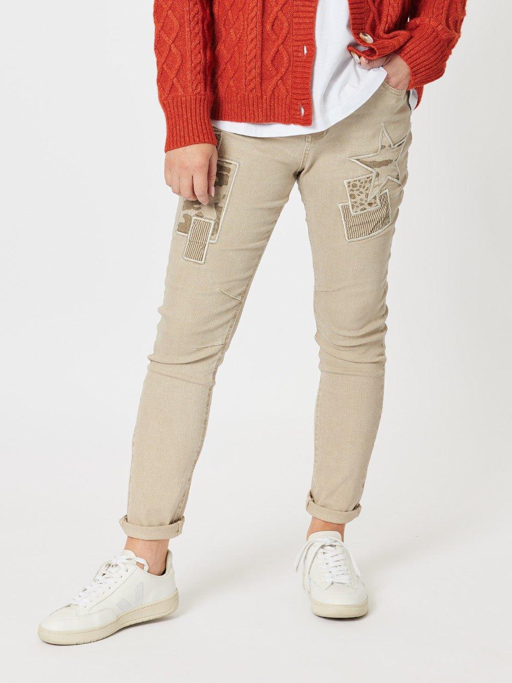 Stella Patch High Rise Slim Leg Jean - Natural