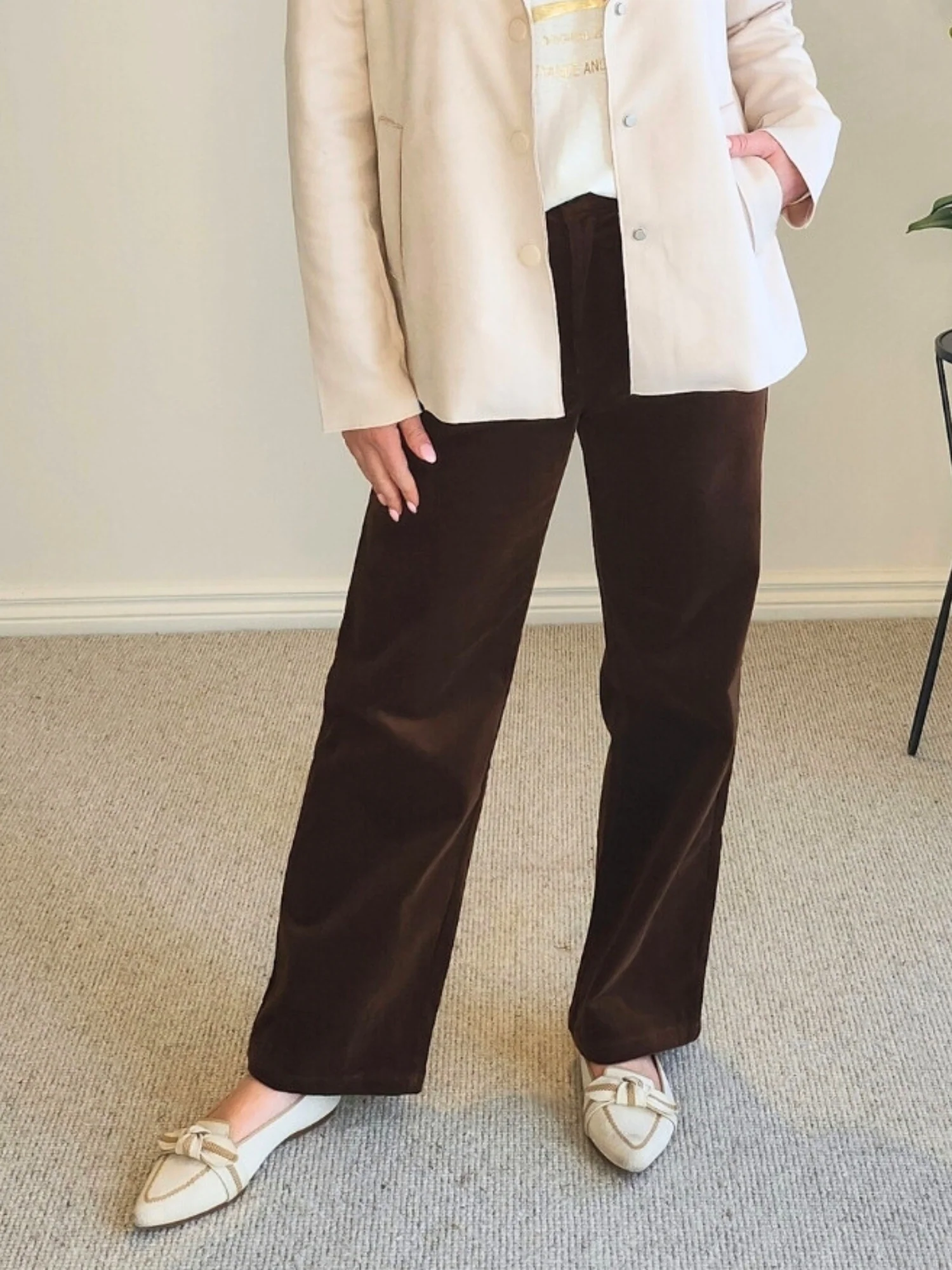 Lucy Stretch Cord Pant - Chocolate