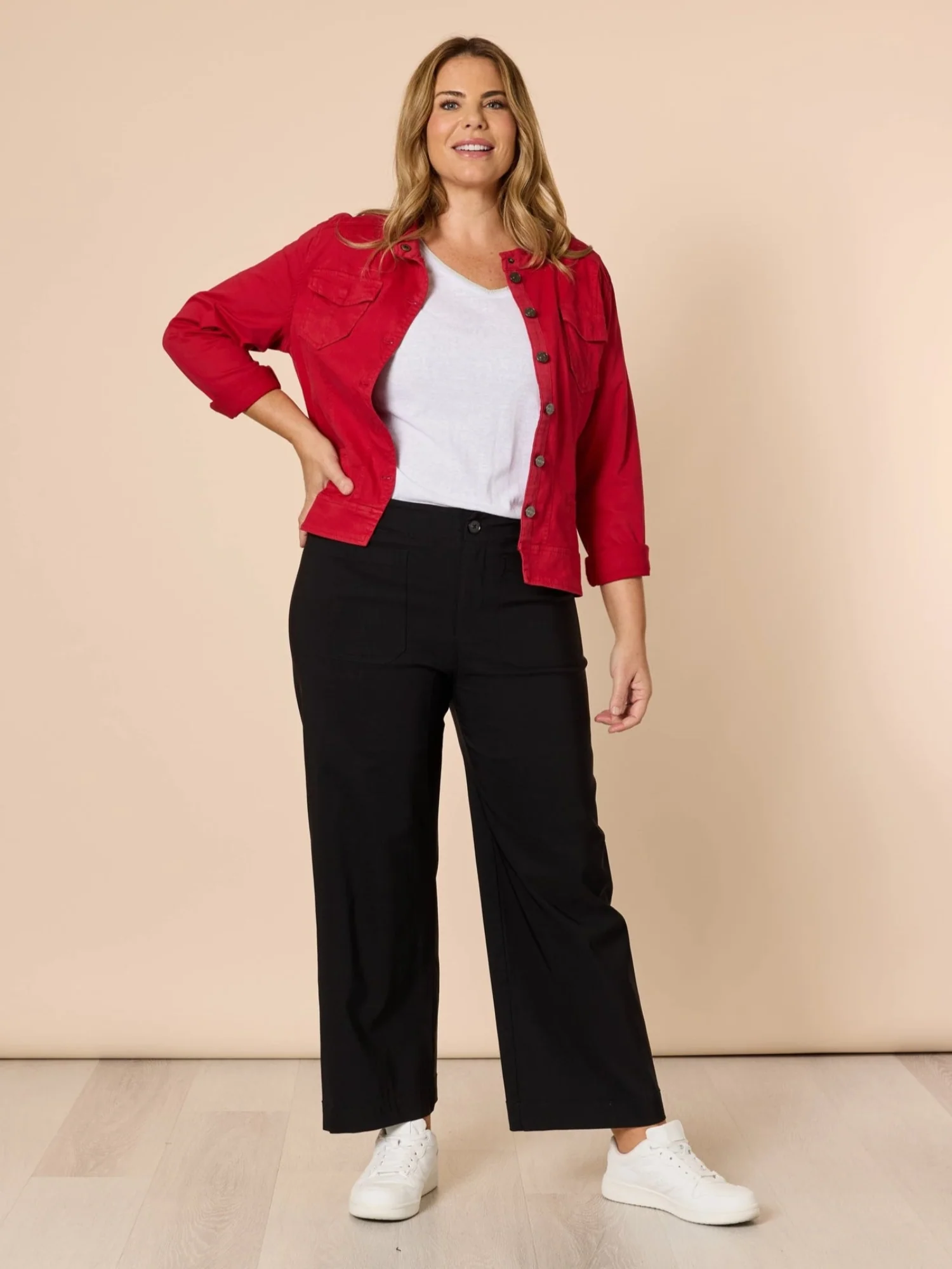 Maggie Denim Jacket - Red