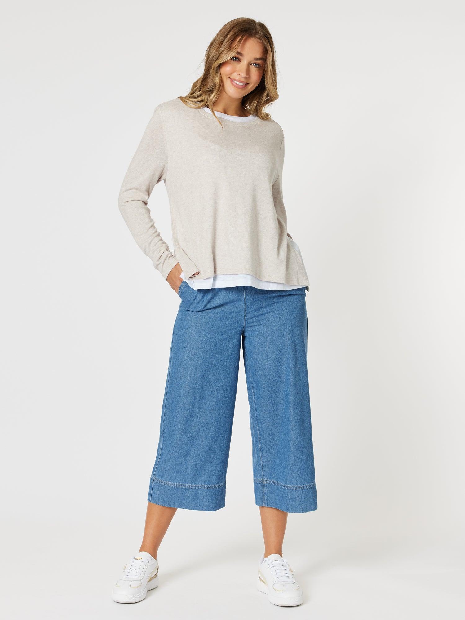 Alice 2 in 1 Knit Top - Stone