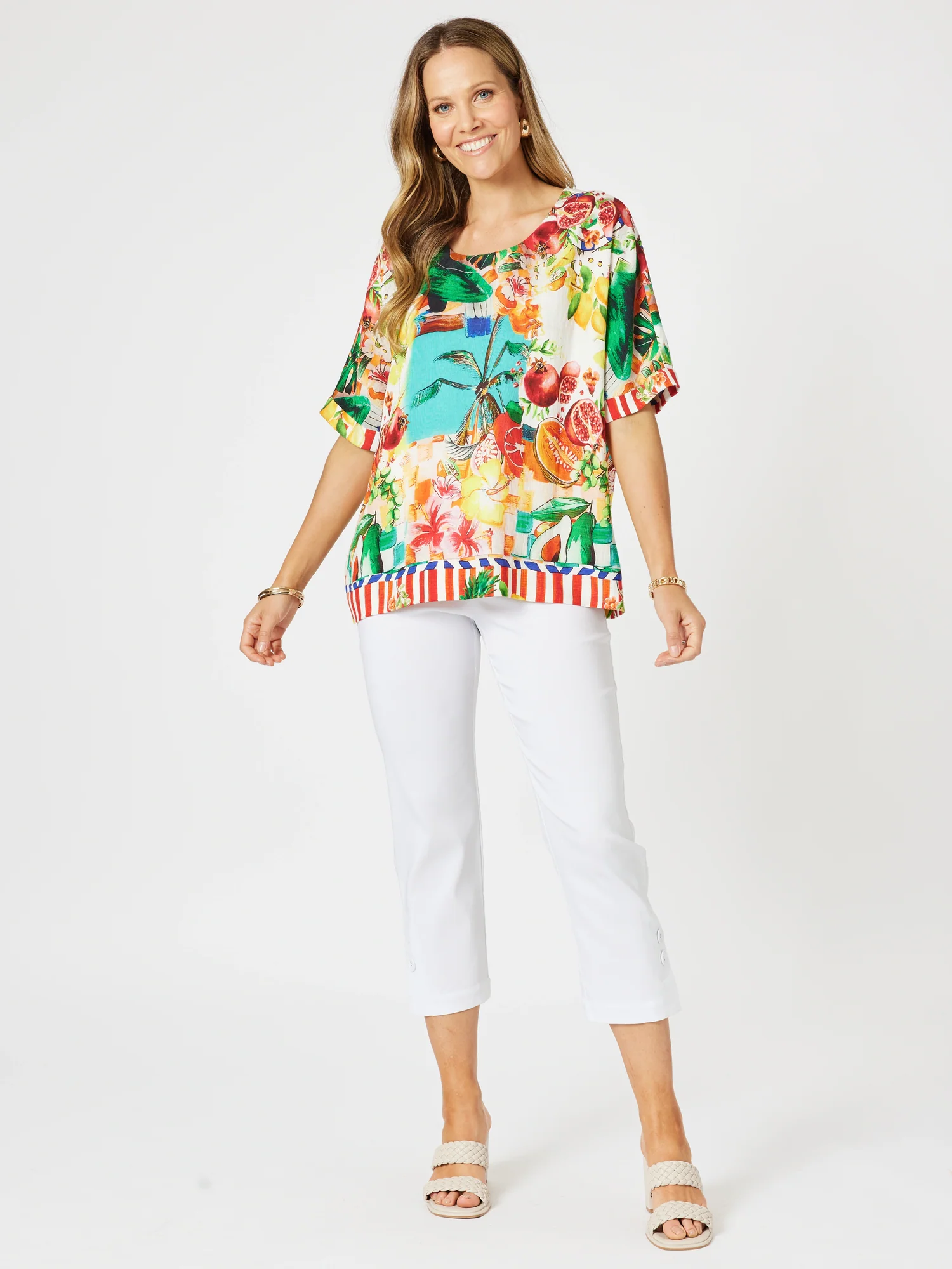 Luzia Twin Button Pant - White