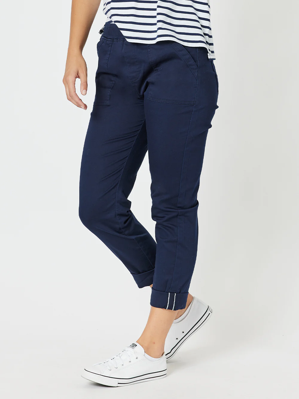 Isabella Cotton Pant - Navy