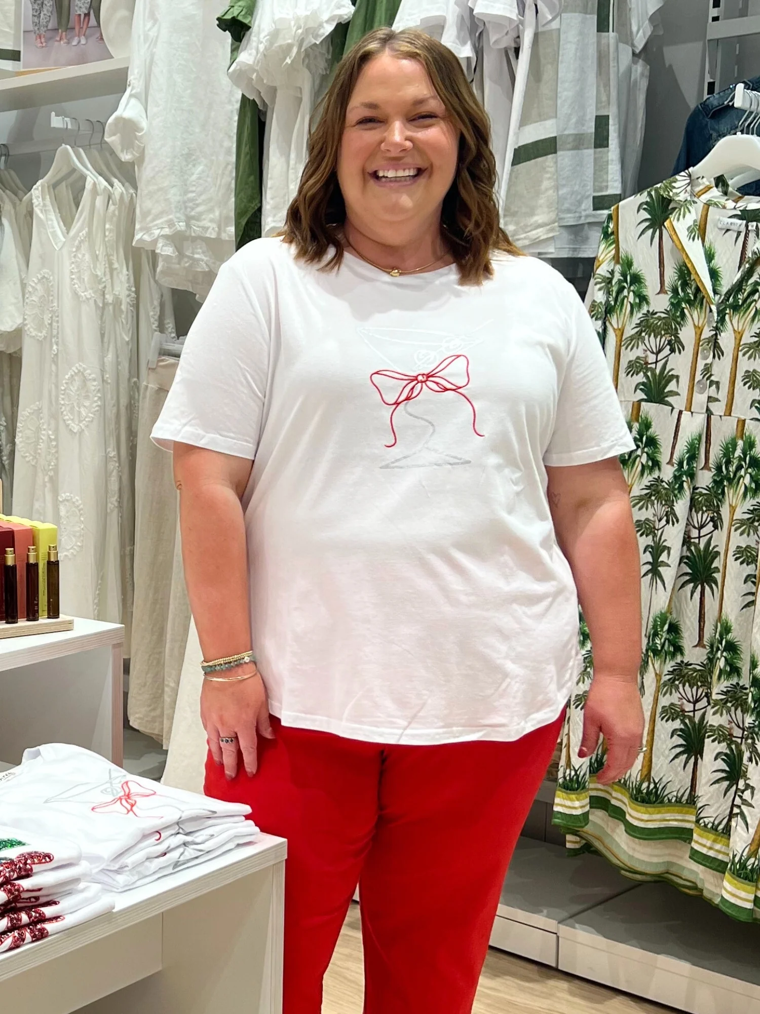 Martini Print Tee - White